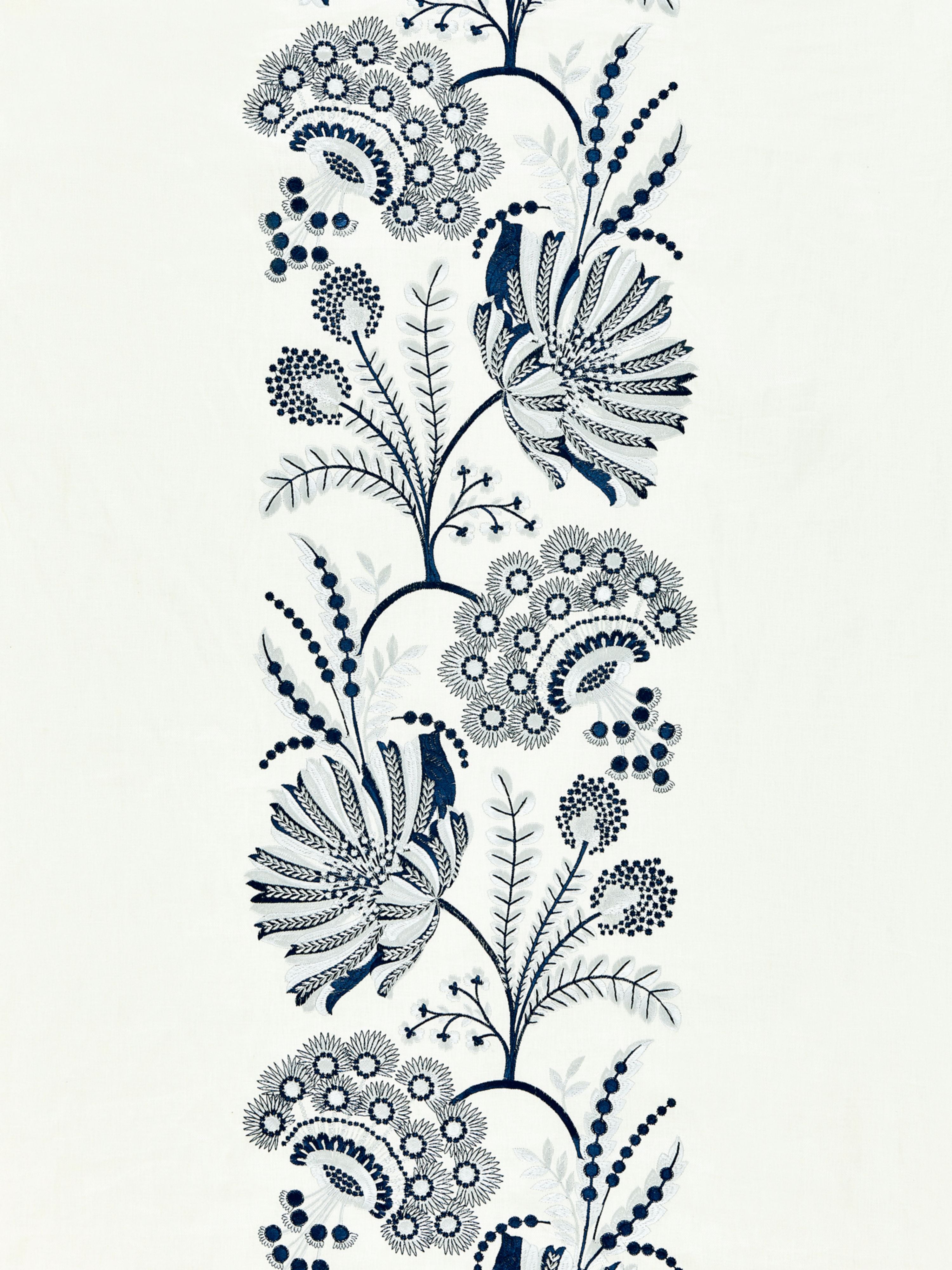 Annelise Embroidery fabric in porcelain color - pattern number SC 000127162 - by Scalamandre in the Scalamandre Fabrics Book 1 collection