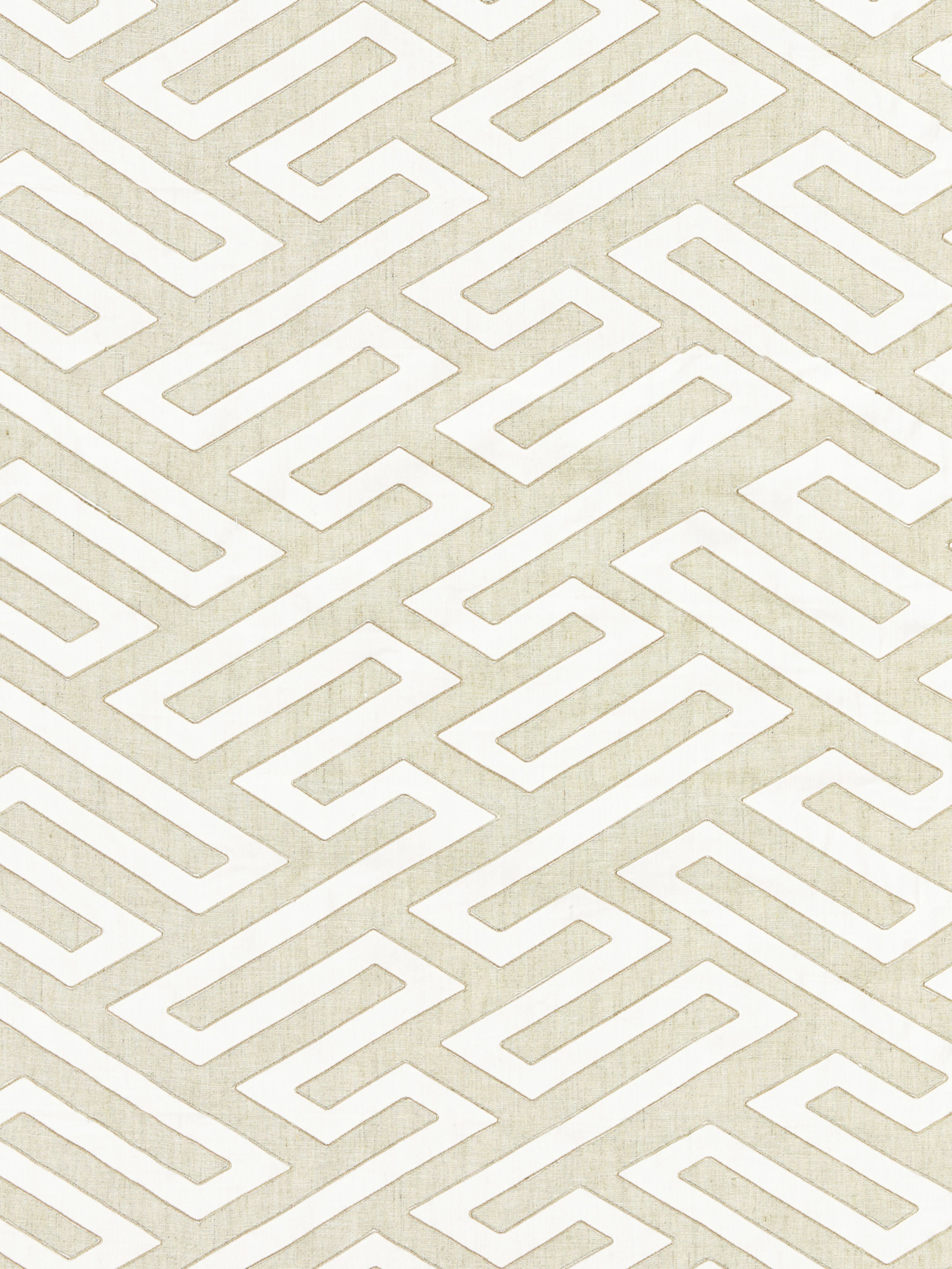 Canton Fret Applique fabric in linen color - pattern number SC 000127218 - by Scalamandre in the Scalamandre Fabrics Book 1 collection