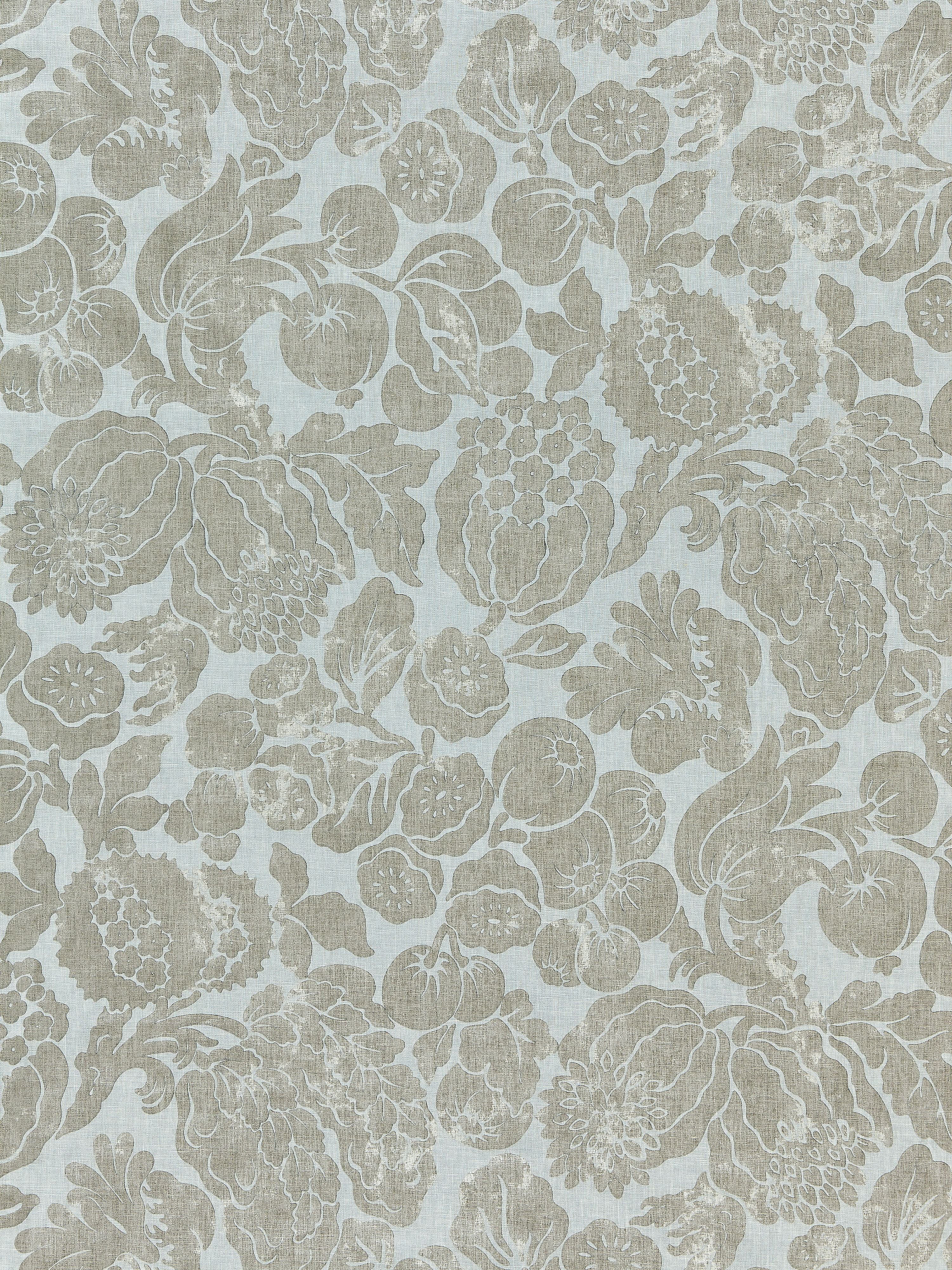 Elsa Linen Print fabric in silver on skylight color - pattern number SC 000216606 - by Scalamandre in the Scalamandre Fabrics Book 1 collection