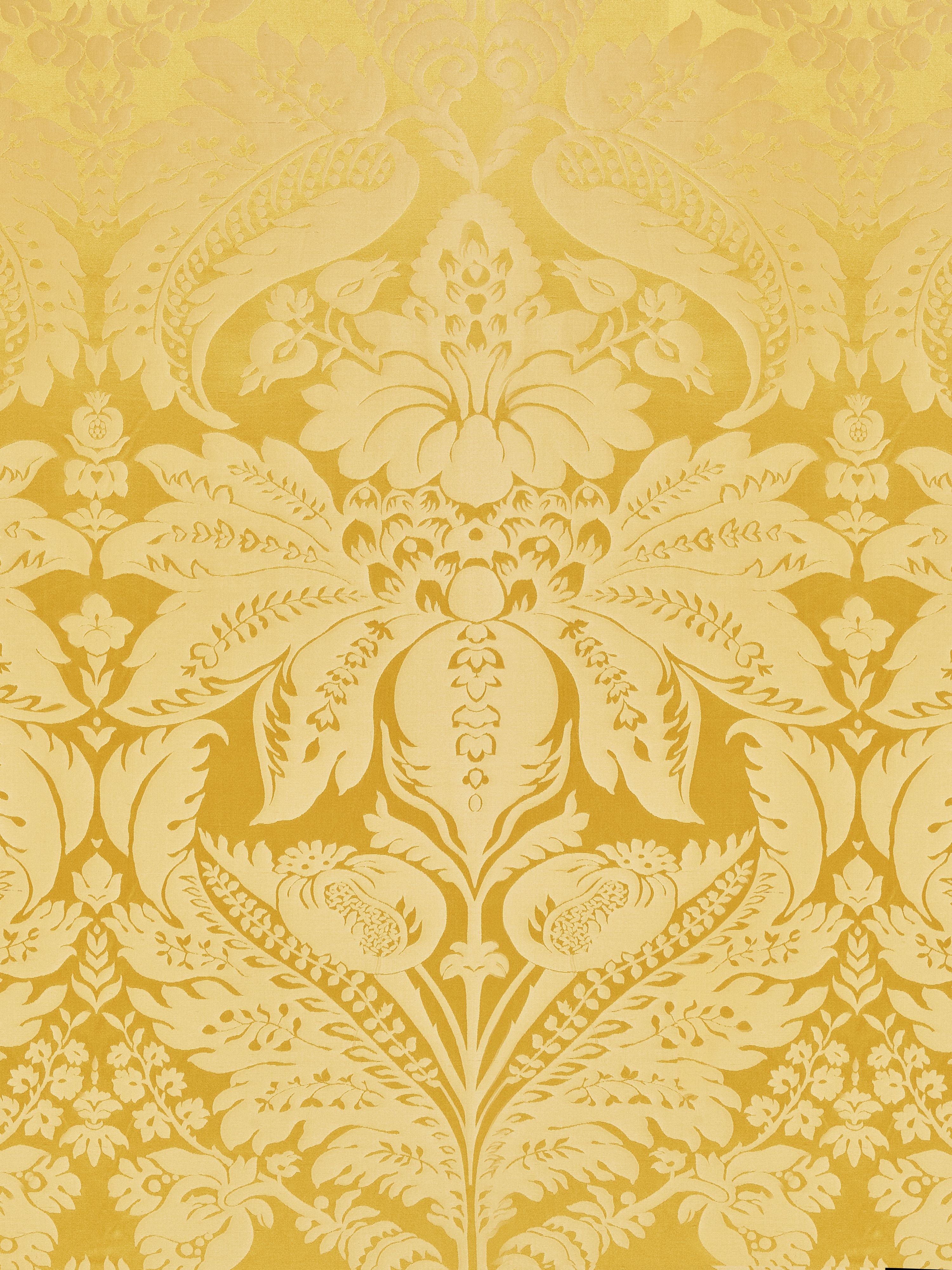 Newport Damask fabric in vermeil color - pattern number SC 000220100M - by Scalamandre in the Scalamandre Fabrics Book 1 collection