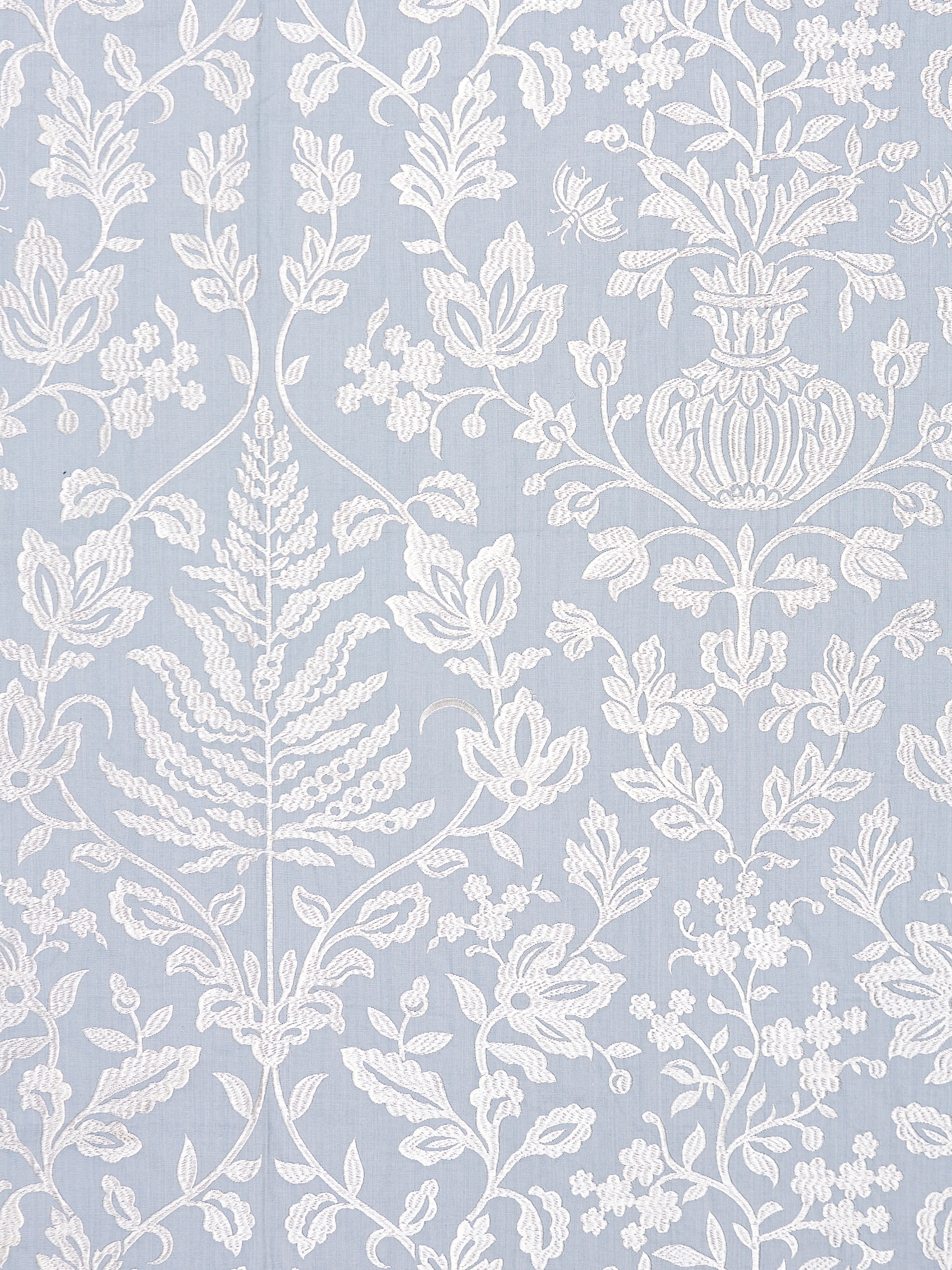 Shalimar Embroidery fabric in sky color - pattern number SC 000227032 - by Scalamandre in the Scalamandre Fabrics Book 1 collection