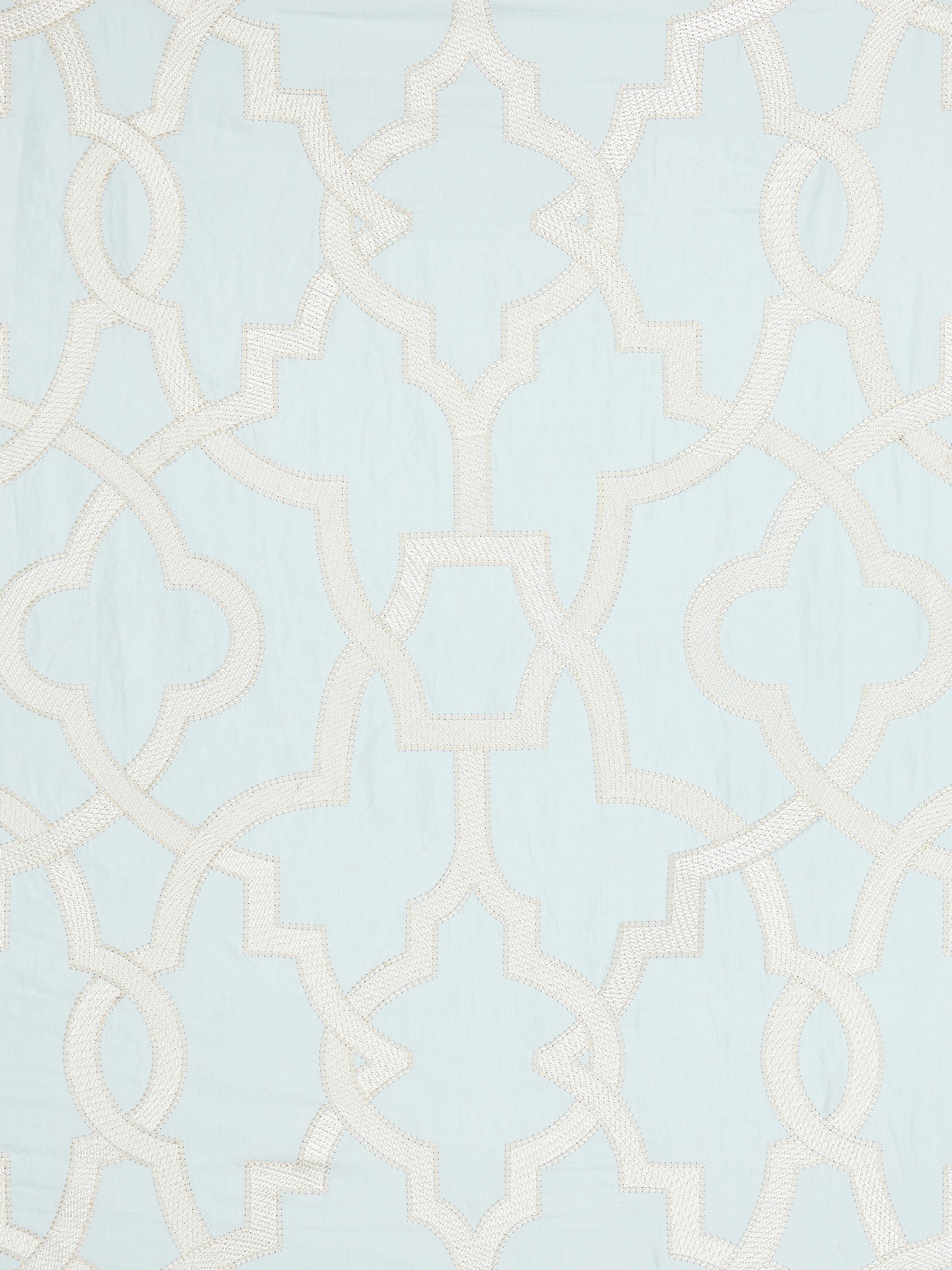 Damascus Embroidery fabric in blue mist color - pattern number SC 000227073 - by Scalamandre in the Scalamandre Fabrics Book 1 collection