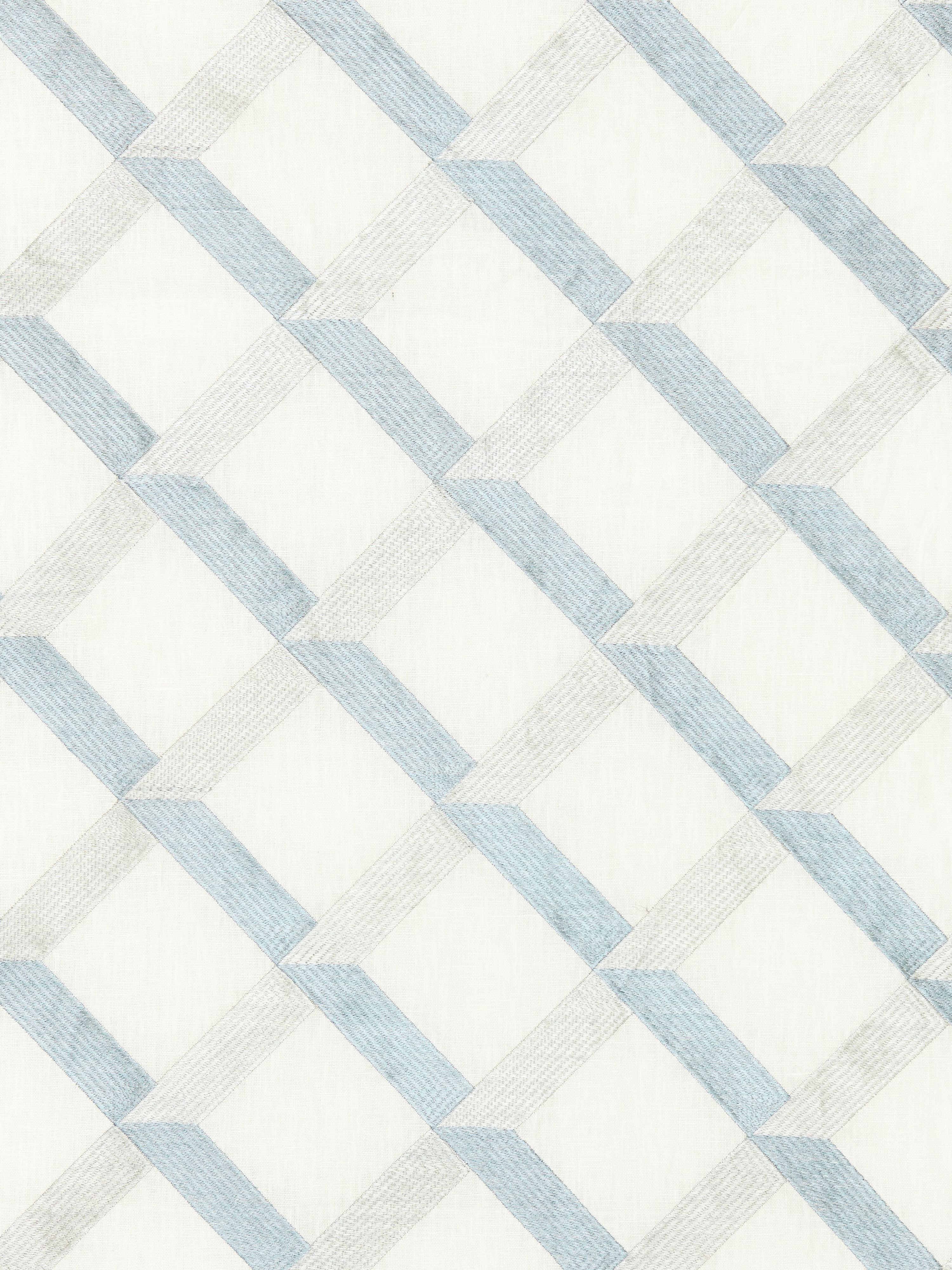 Lattice Embroidery fabric in water color - pattern number SC 000227090 - by Scalamandre in the Scalamandre Fabrics Book 1 collection
