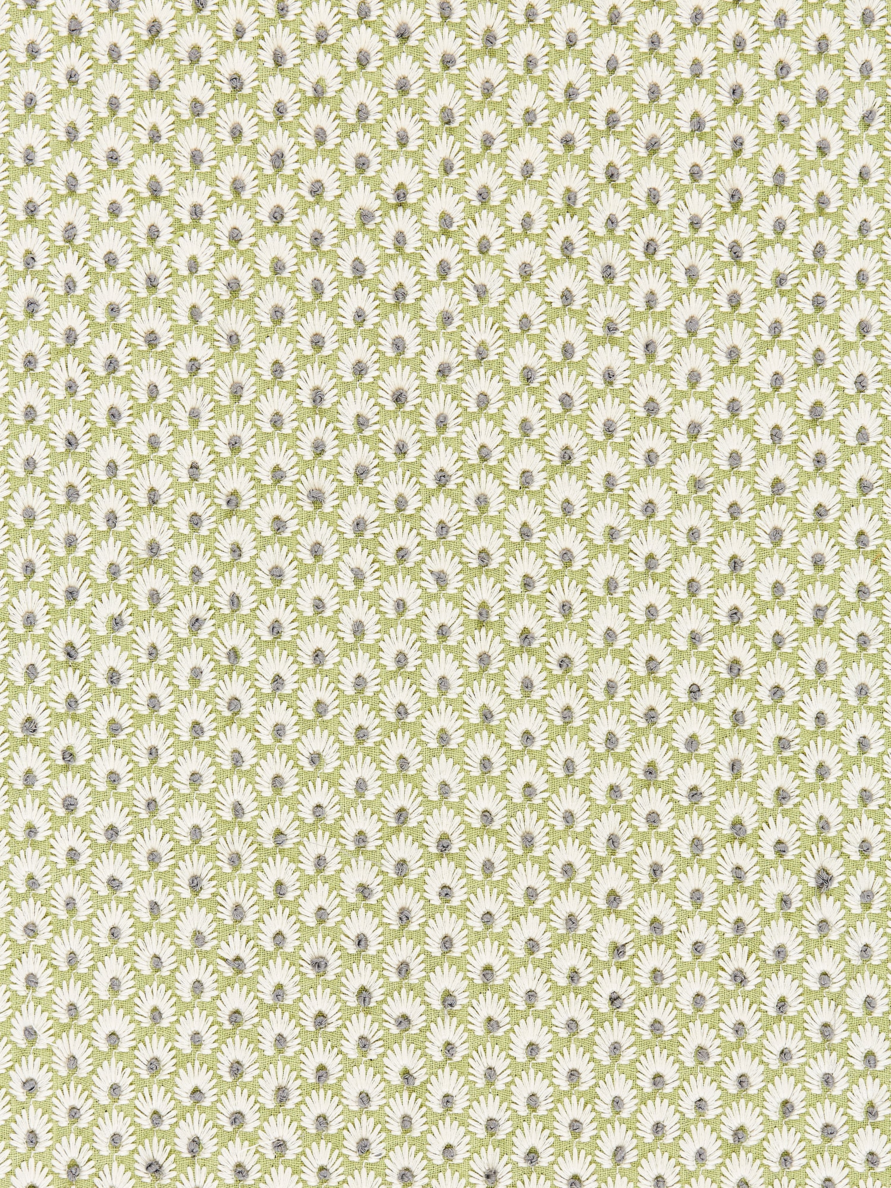Fleur Embroidery fabric in celery color - pattern number SC 000227123 - by Scalamandre in the Scalamandre Fabrics Book 1 collection