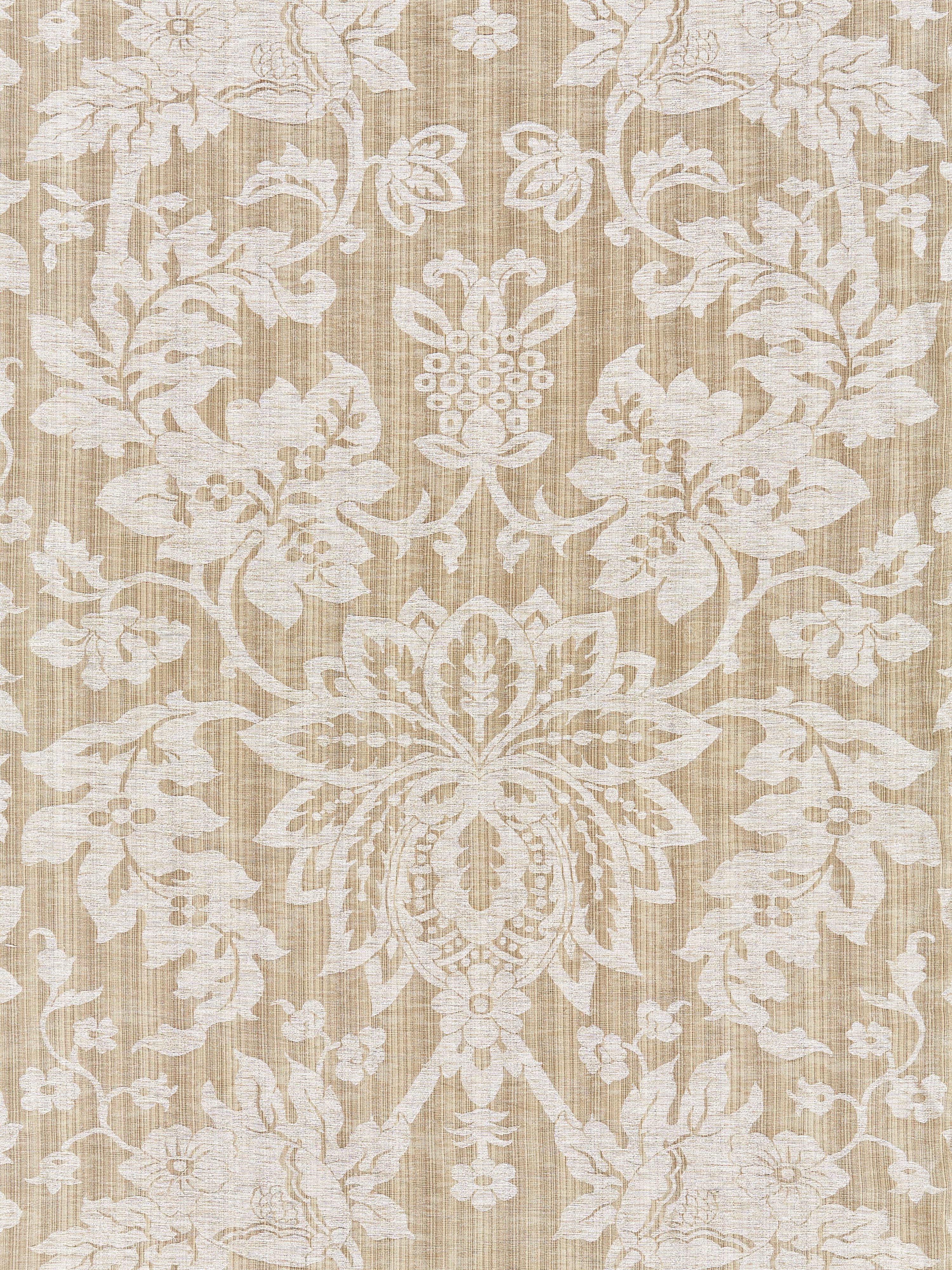 Metalline Damask fabric in flax color - pattern number SC 000227136 - by Scalamandre in the Scalamandre Fabrics Book 1 collection