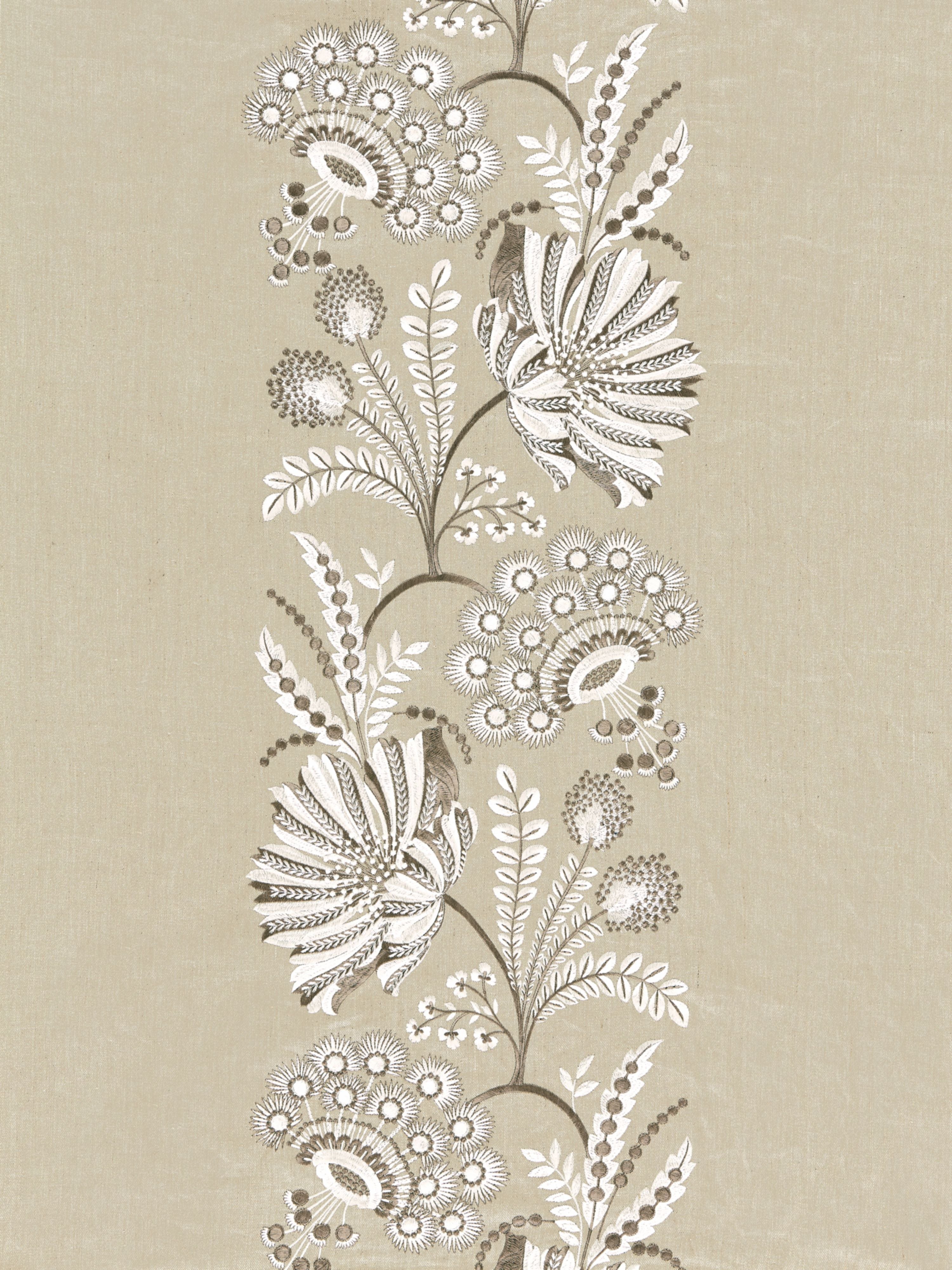 Annelise Embroidery fabric in flax color - pattern number SC 000227162 - by Scalamandre in the Scalamandre Fabrics Book 1 collection
