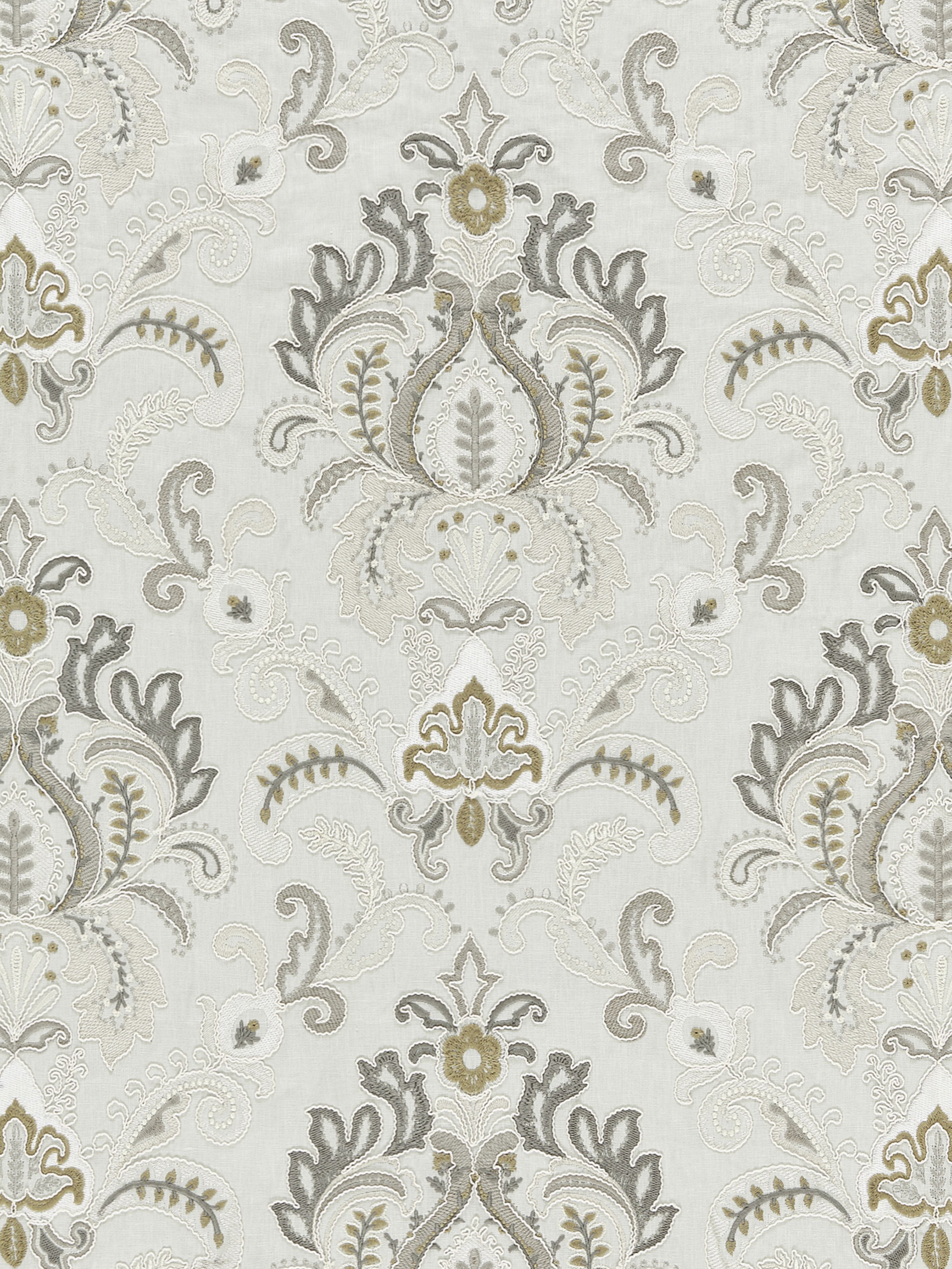 Ava Damask Embroidery fabric in mineral color - pattern number SC 000227164 - by Scalamandre in the Scalamandre Fabrics Book 1 collection