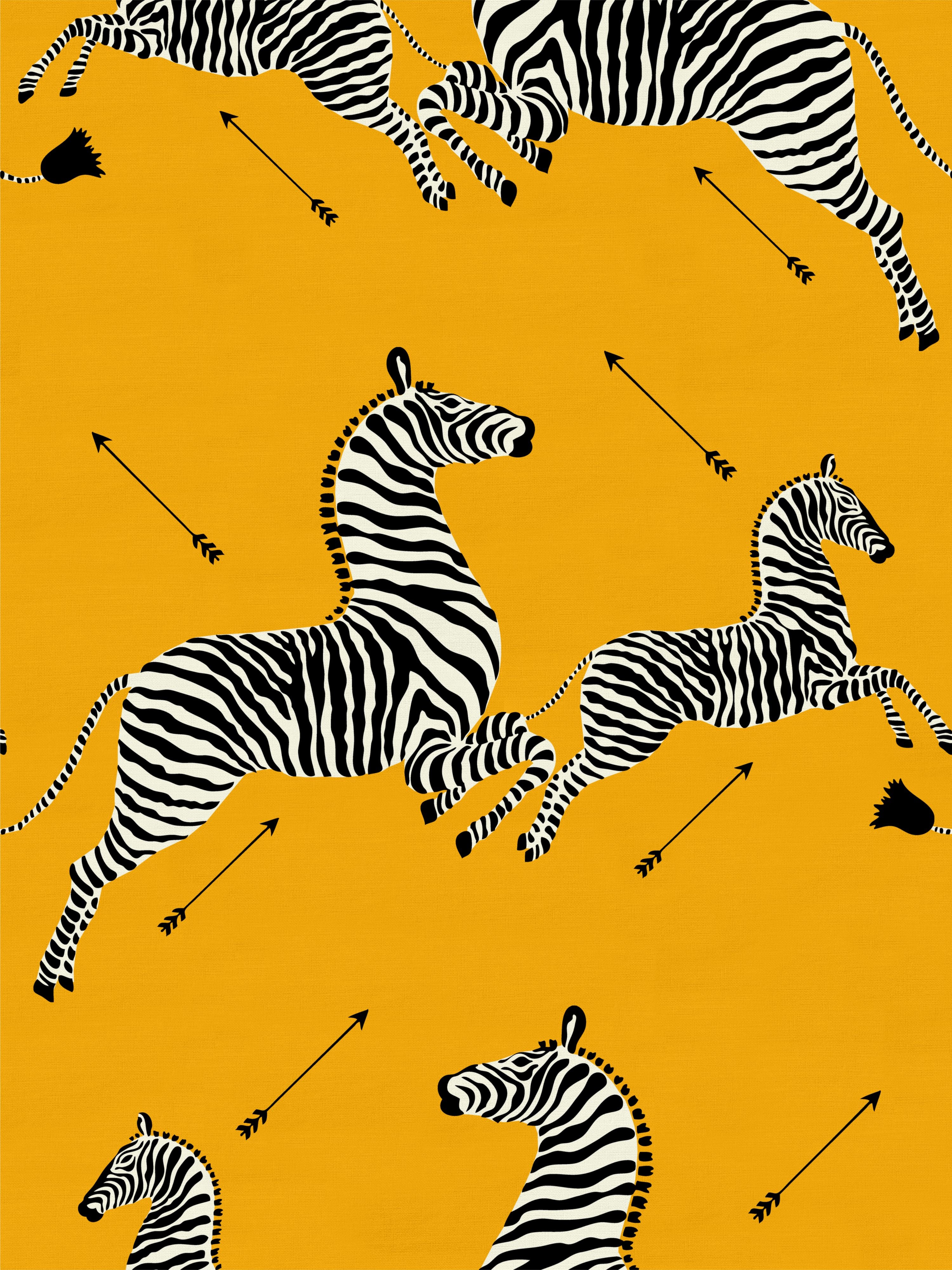 Zebras Outdoor fabric in yellow color - pattern number SC 000236378 - by Scalamandre in the Scalamandre Fabrics Book 1 collection