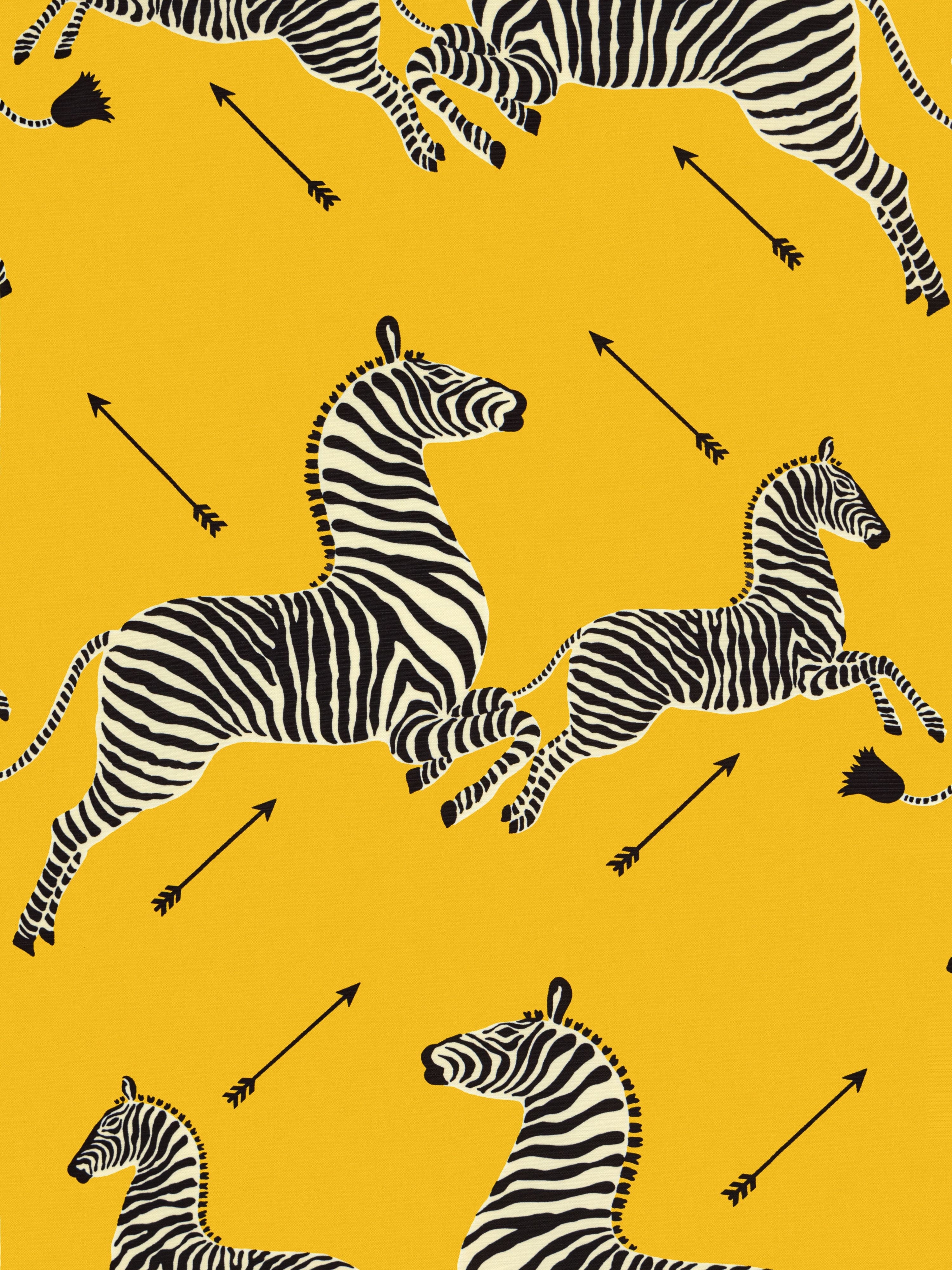 Zebras Outdoor fabric in yellow color - pattern number SC 000236378 - by Scalamandre in the Scalamandre Fabrics Book 1 collection