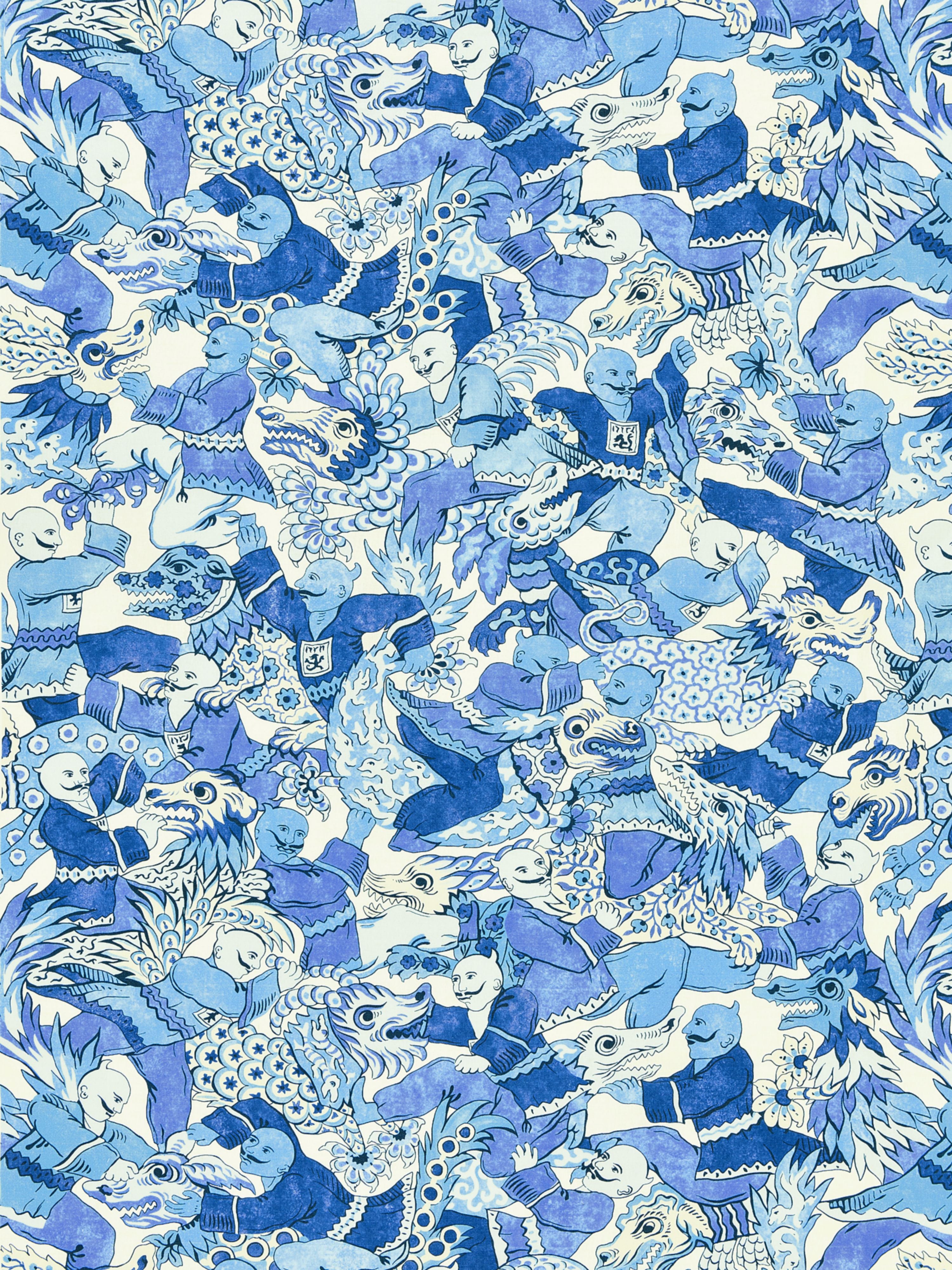 Dragon Dance fabric in porcelain color - pattern number SC 000316612 - by Scalamandre in the Scalamandre Fabrics Book 1 collection