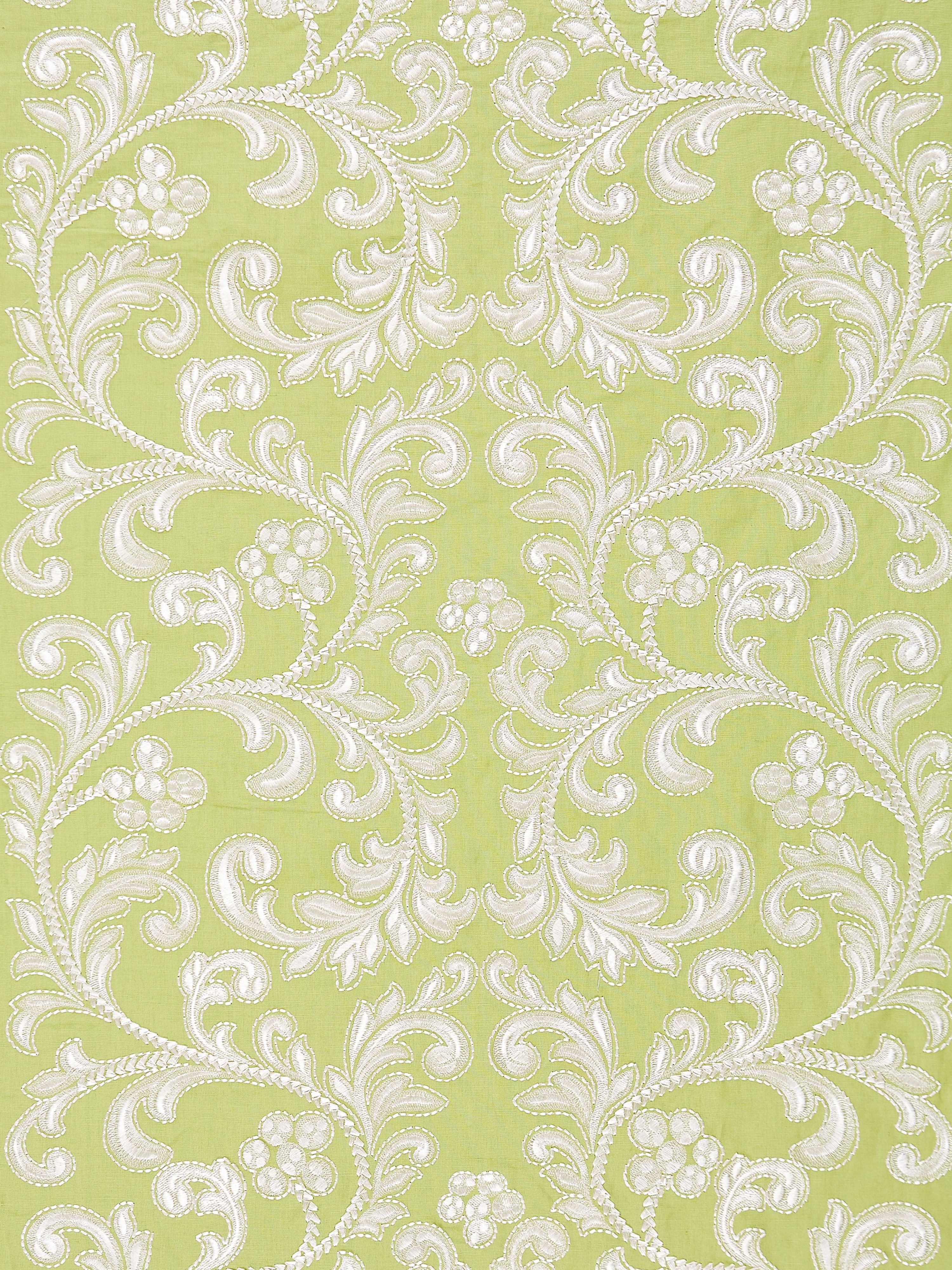 Chiara Embroidery fabric in pear color - pattern number SC 000327029 - by Scalamandre in the Scalamandre Fabrics Book 1 collection