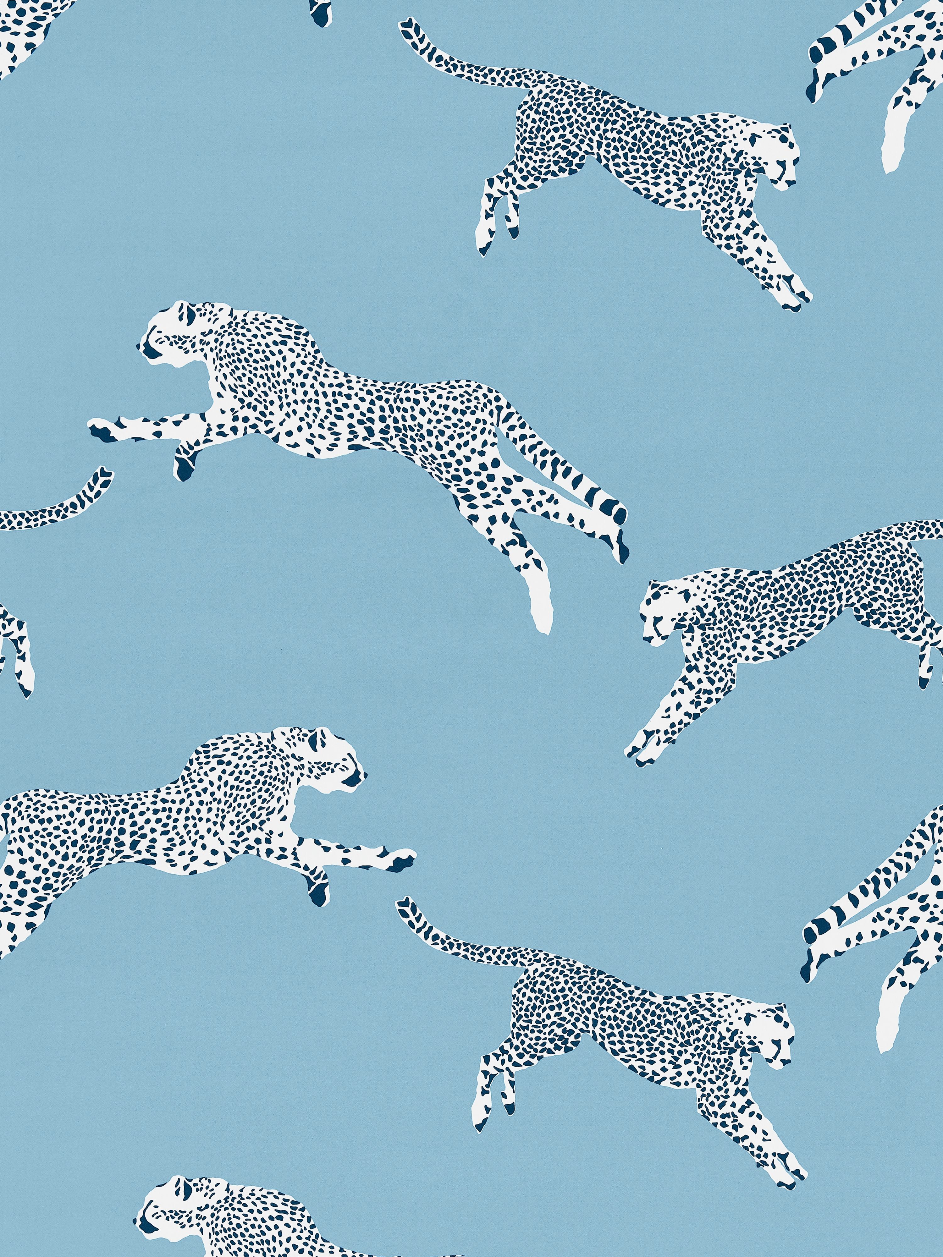 Leaping Cheetah Cotton Print fabric in cloud nine color - pattern number SC000416634 - by Scalamandre in the Scalamandre Fabrics Book 2 collection