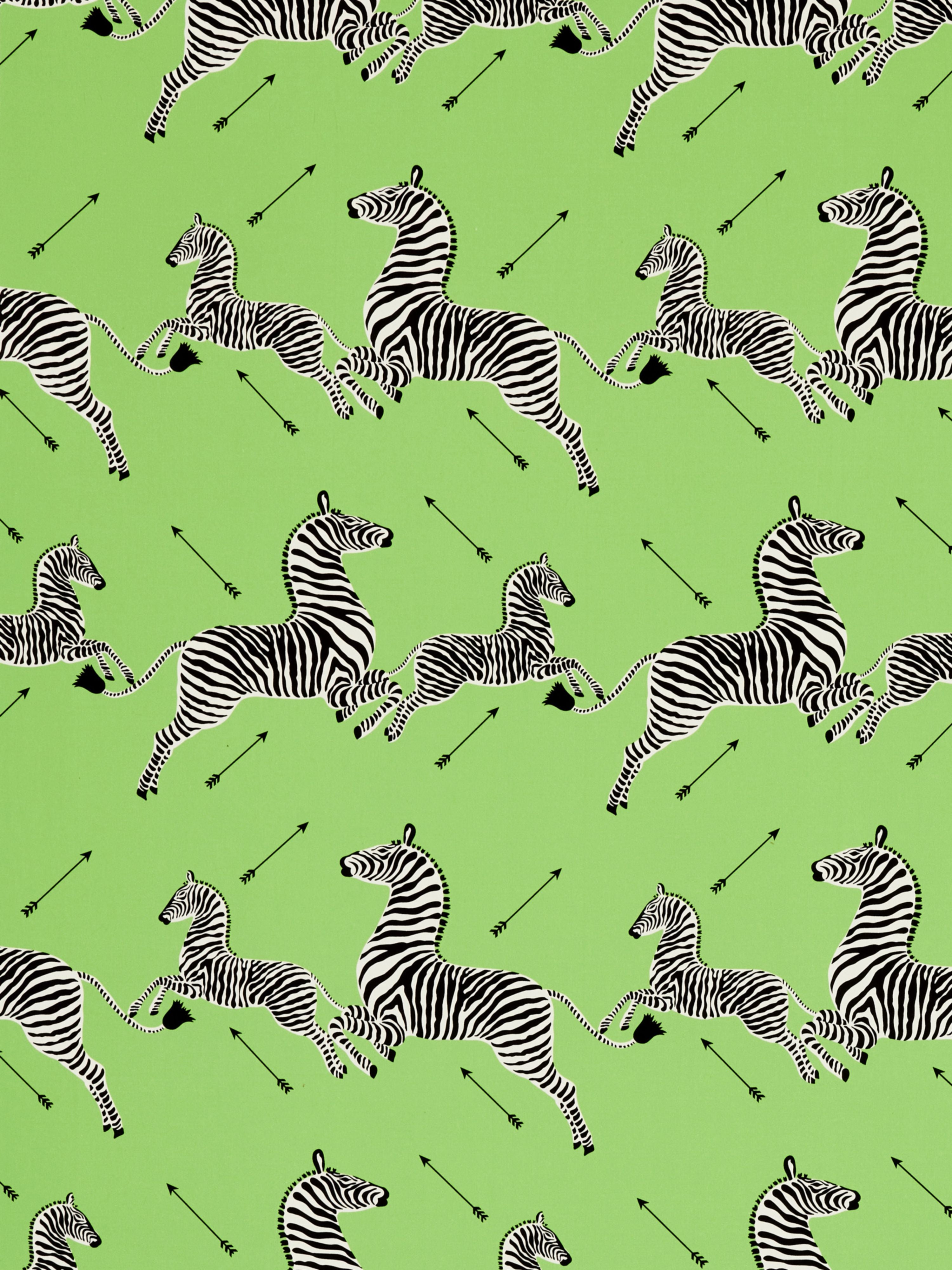 Zebras Petite fabric in lime color - pattern number SC000416641 - by Scalamandre in the Scalamandre Fabrics Book 2 collection