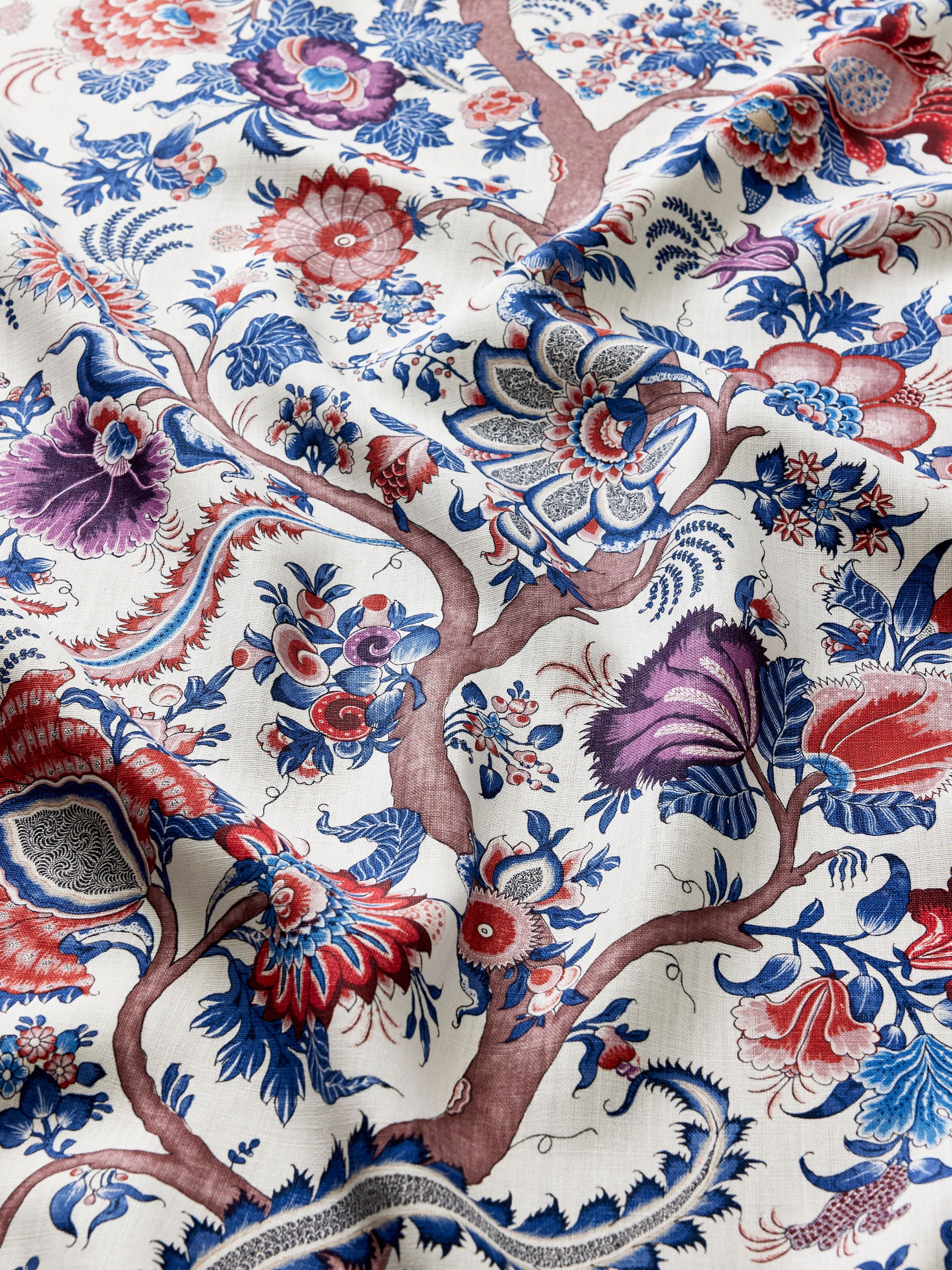 Metropolitan Palampore Print fabric in red multi color - pattern number SC000416649 - by Scalamandre in the Scalamandre Fabrics Book 2 collection