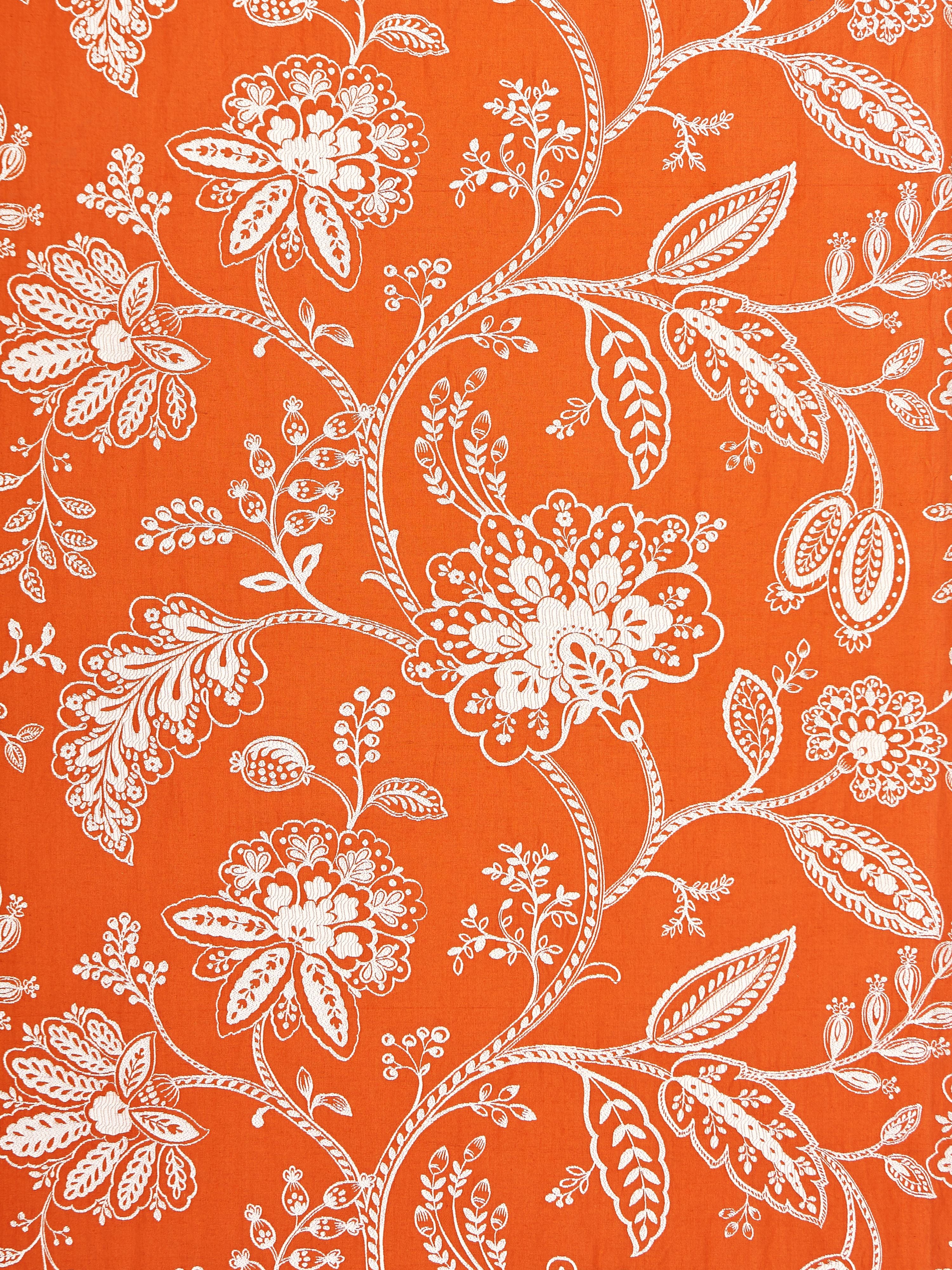 Kaveri Vine fabric in mandarin color - pattern number SC000427011 - by Scalamandre in the Scalamandre Fabrics Book 2 collection