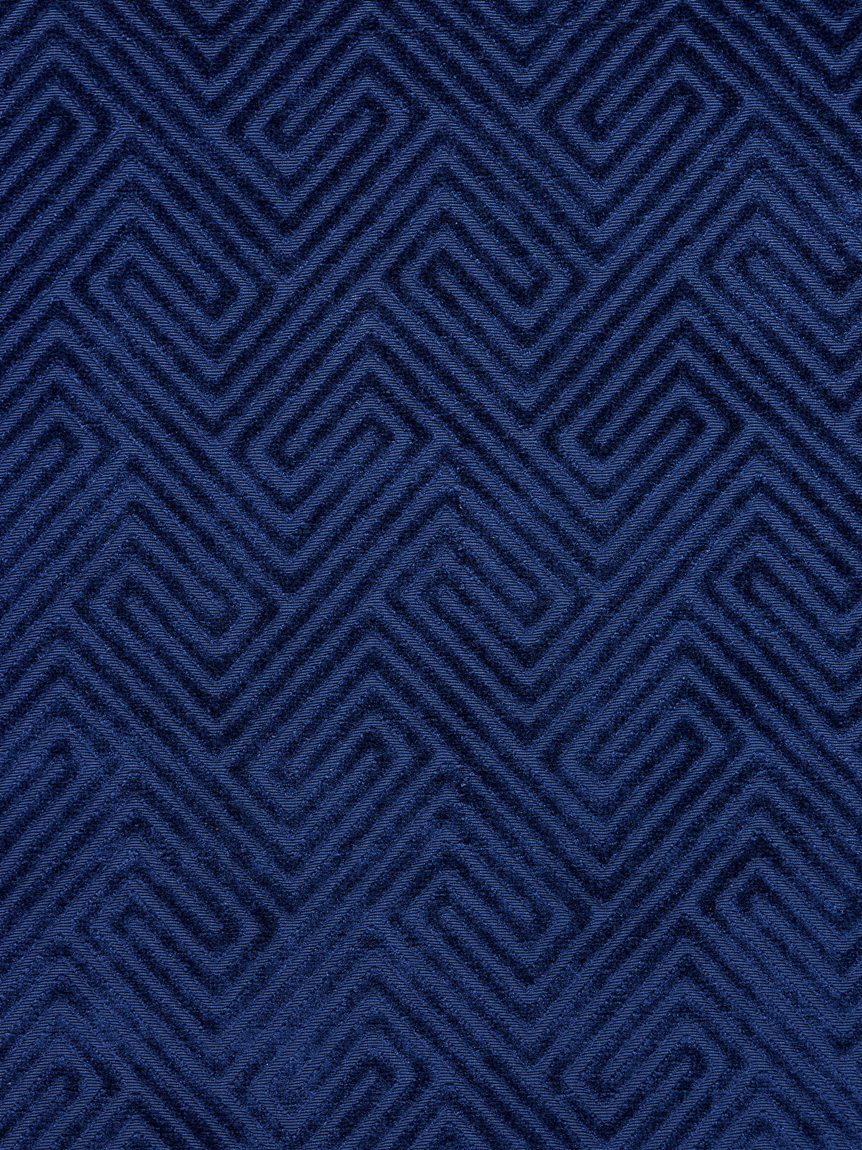 Meander Velvet fabric in navy color - pattern number SC000427060 - by Scalamandre in the Scalamandre Fabrics Book 2 collection