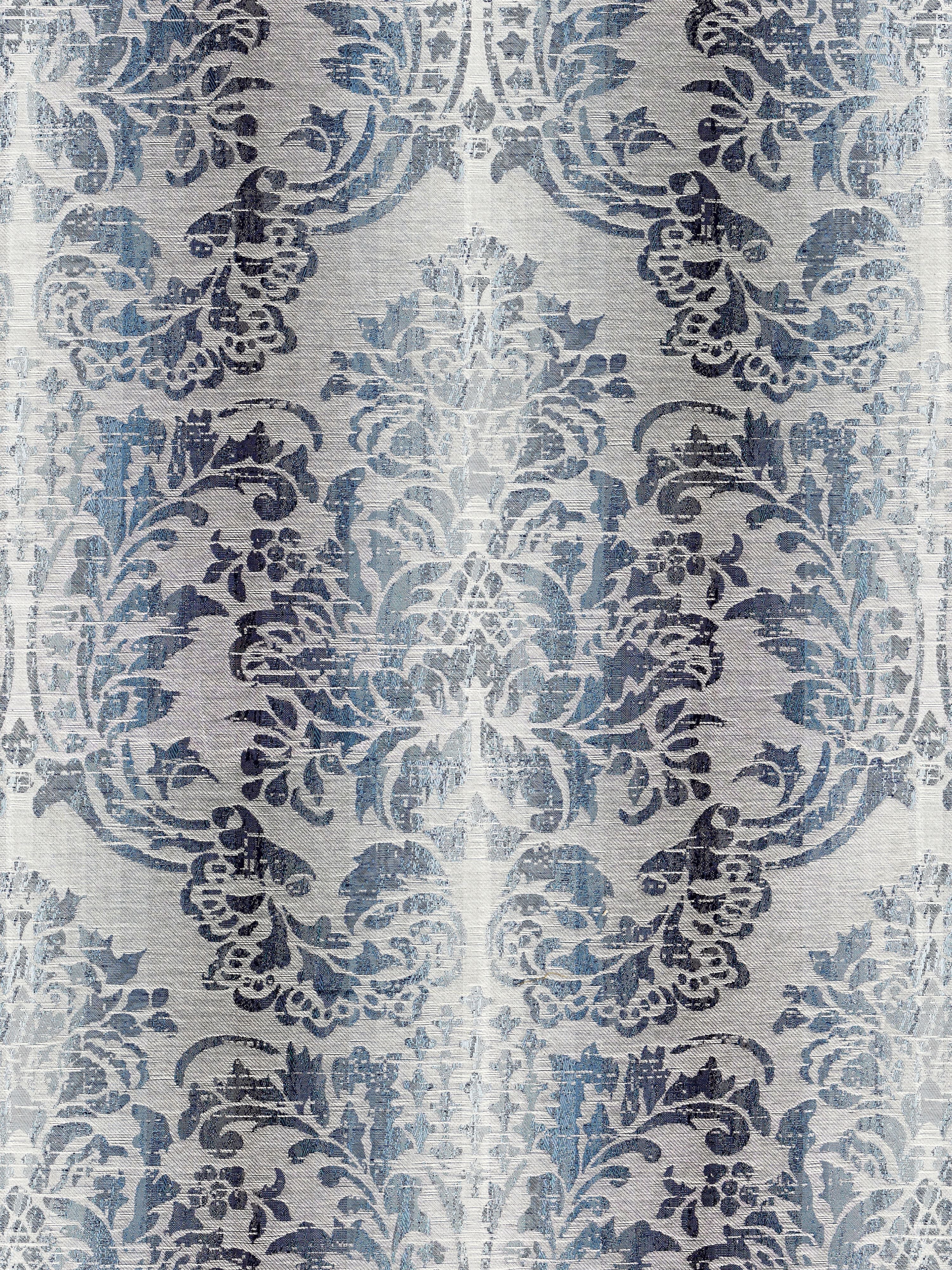 Sorrento Linen Damask fabric in indigo color - pattern number SC000427093 - by Scalamandre in the Scalamandre Fabrics Book 2 collection