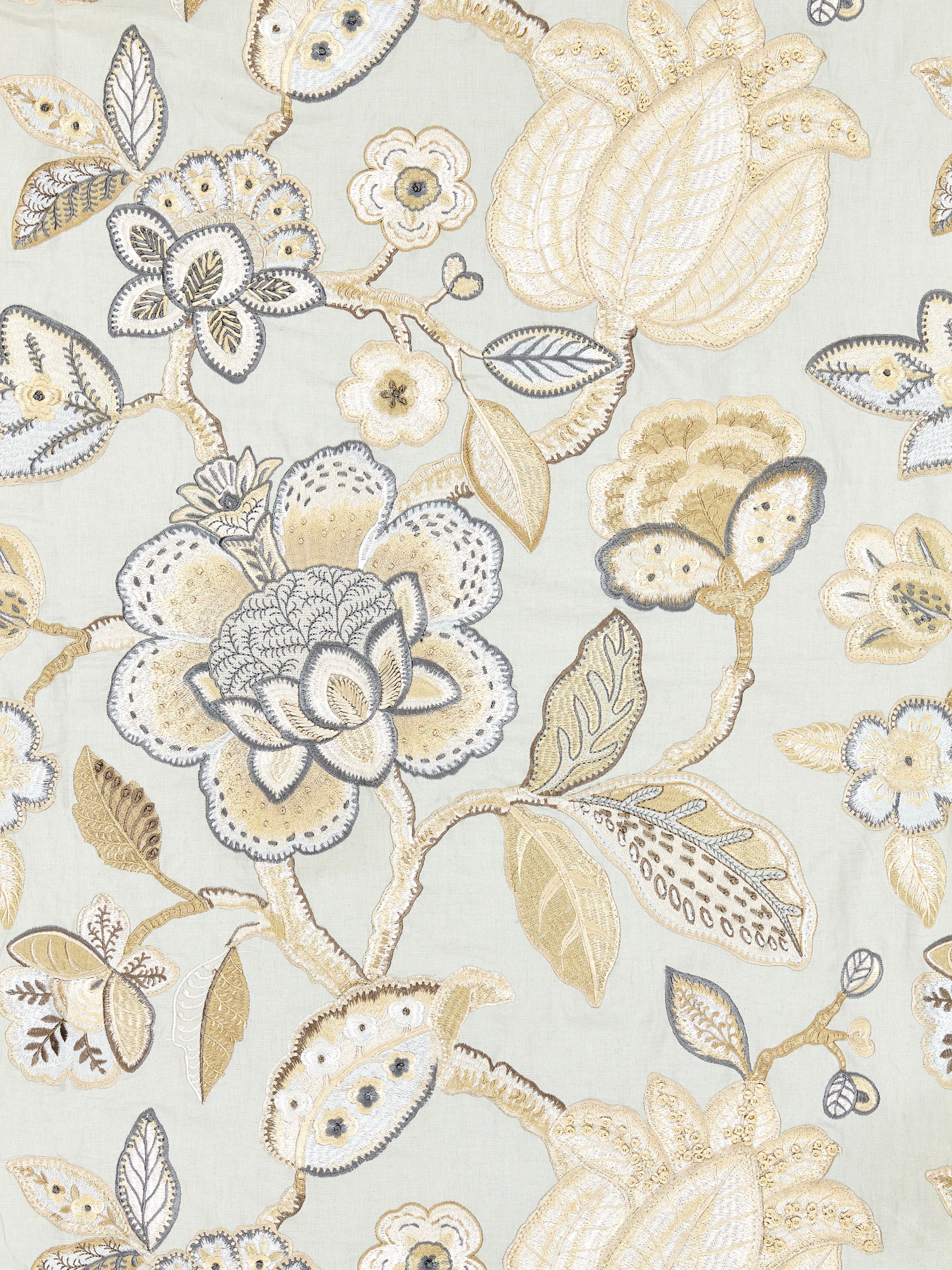 Coromandel Embroidery fabric in mineral color - pattern number SC000427126 - by Scalamandre in the Scalamandre Fabrics Book 2 collection