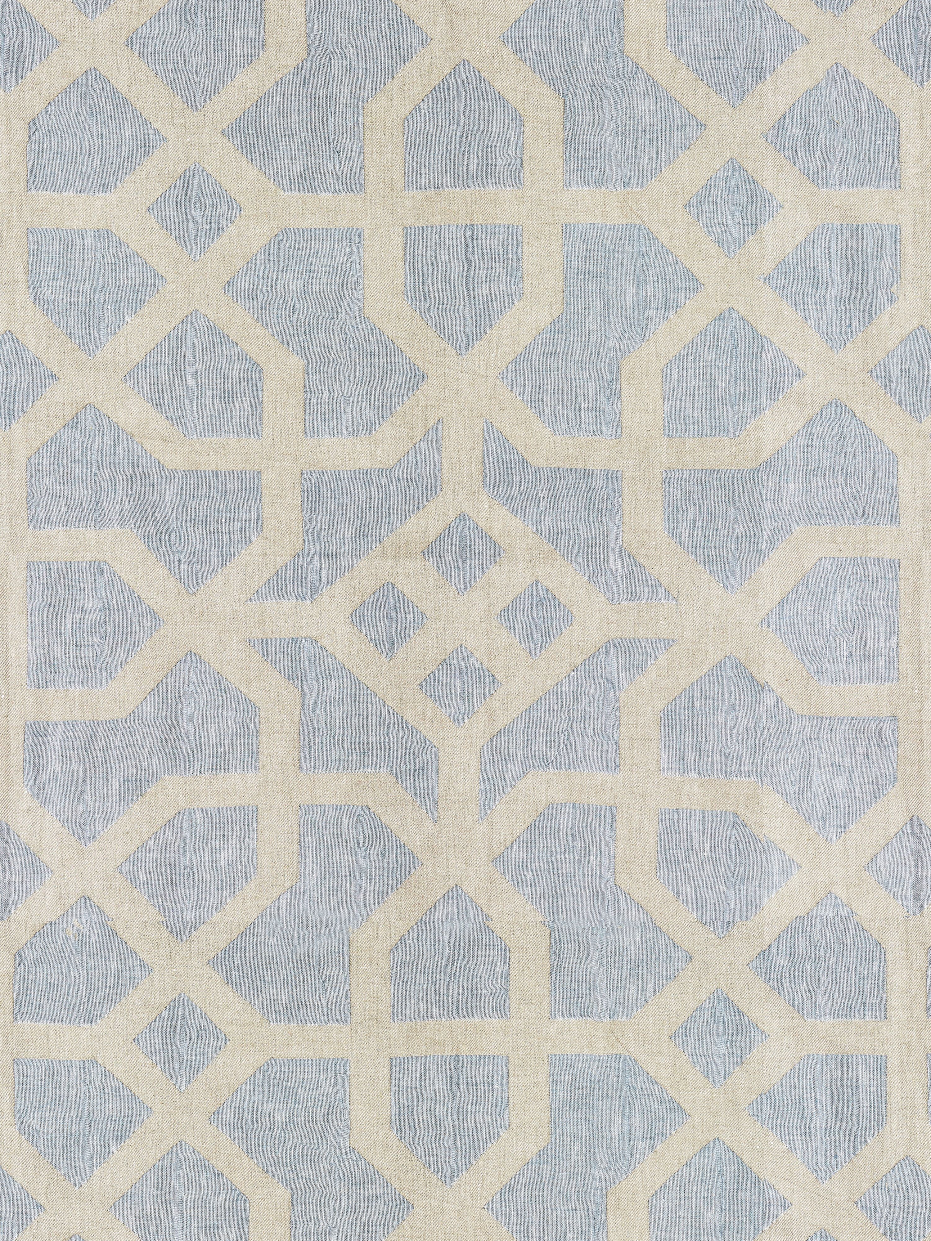 Linen Lattice fabric in bluestone and fog color - pattern number SC000427149 - by Scalamandre in the Scalamandre Fabrics Book 2 collection
