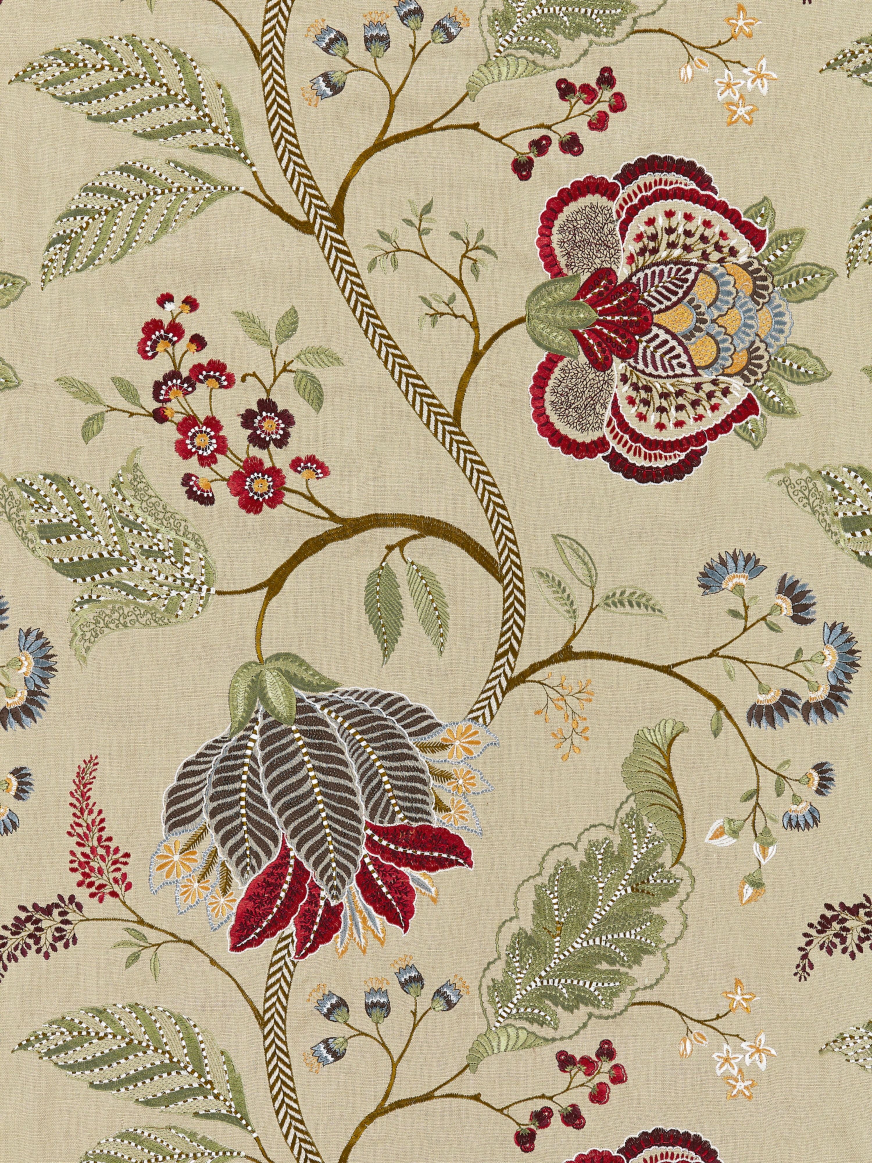 Palampore Embroidery fabric in cinnamon color - pattern number SC000427175 - by Scalamandre in the Scalamandre Fabrics Book 2 collection