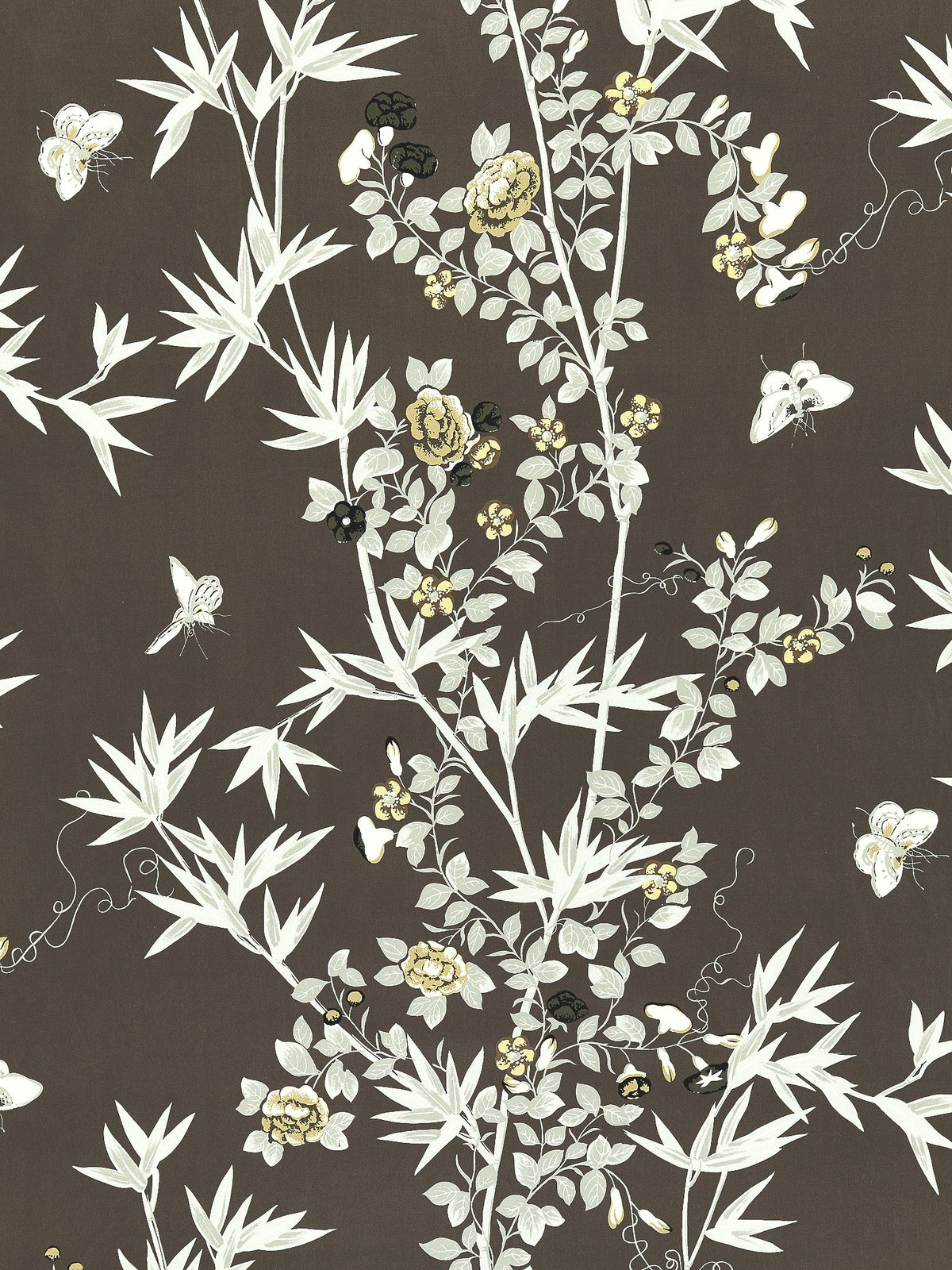 Jardin De Chine fabric in espresso color - pattern number SC000516608 - by Scalamandre in the Scalamandre Fabrics Book 2 collection