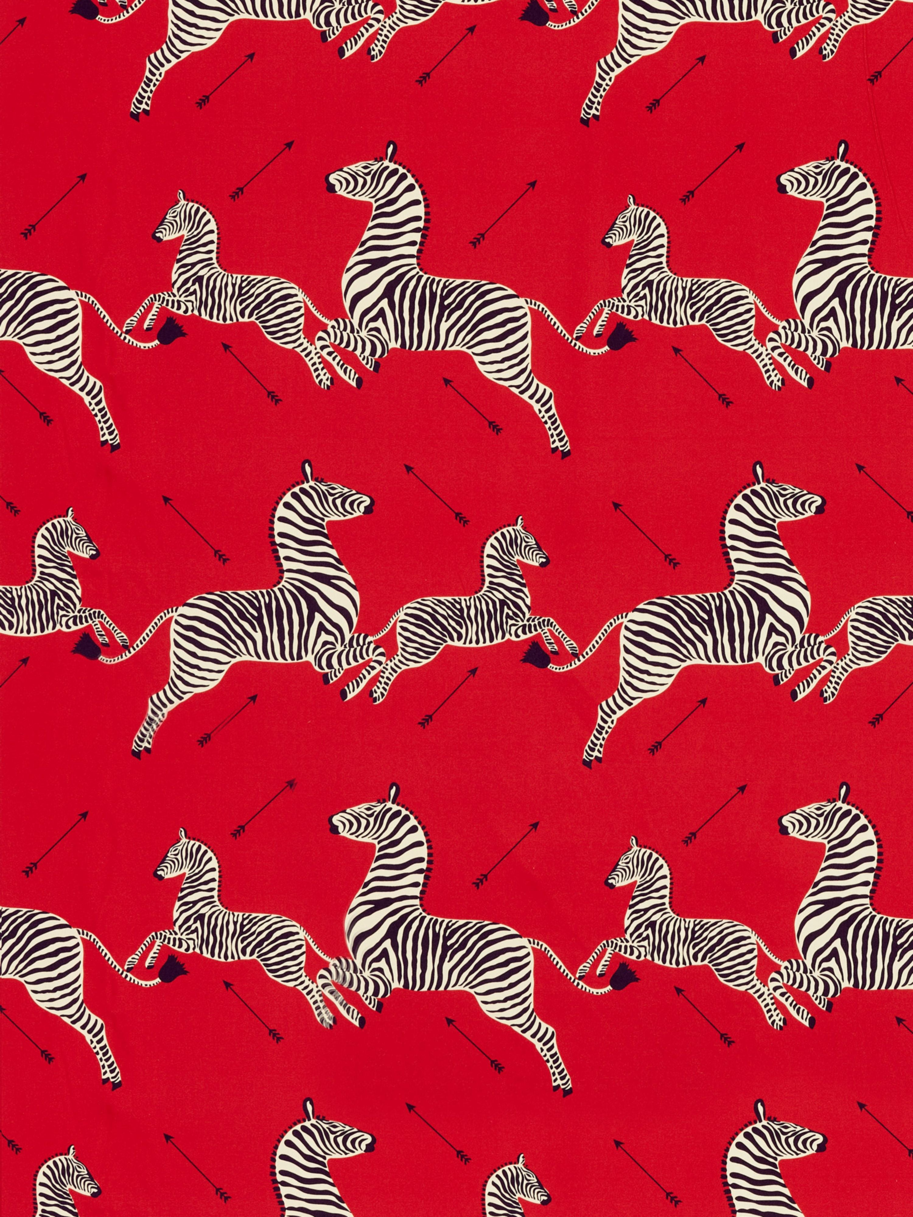 Zebras Petite fabric in masai red color - pattern number SC000516641 - by Scalamandre in the Scalamandre Fabrics Book 2 collection