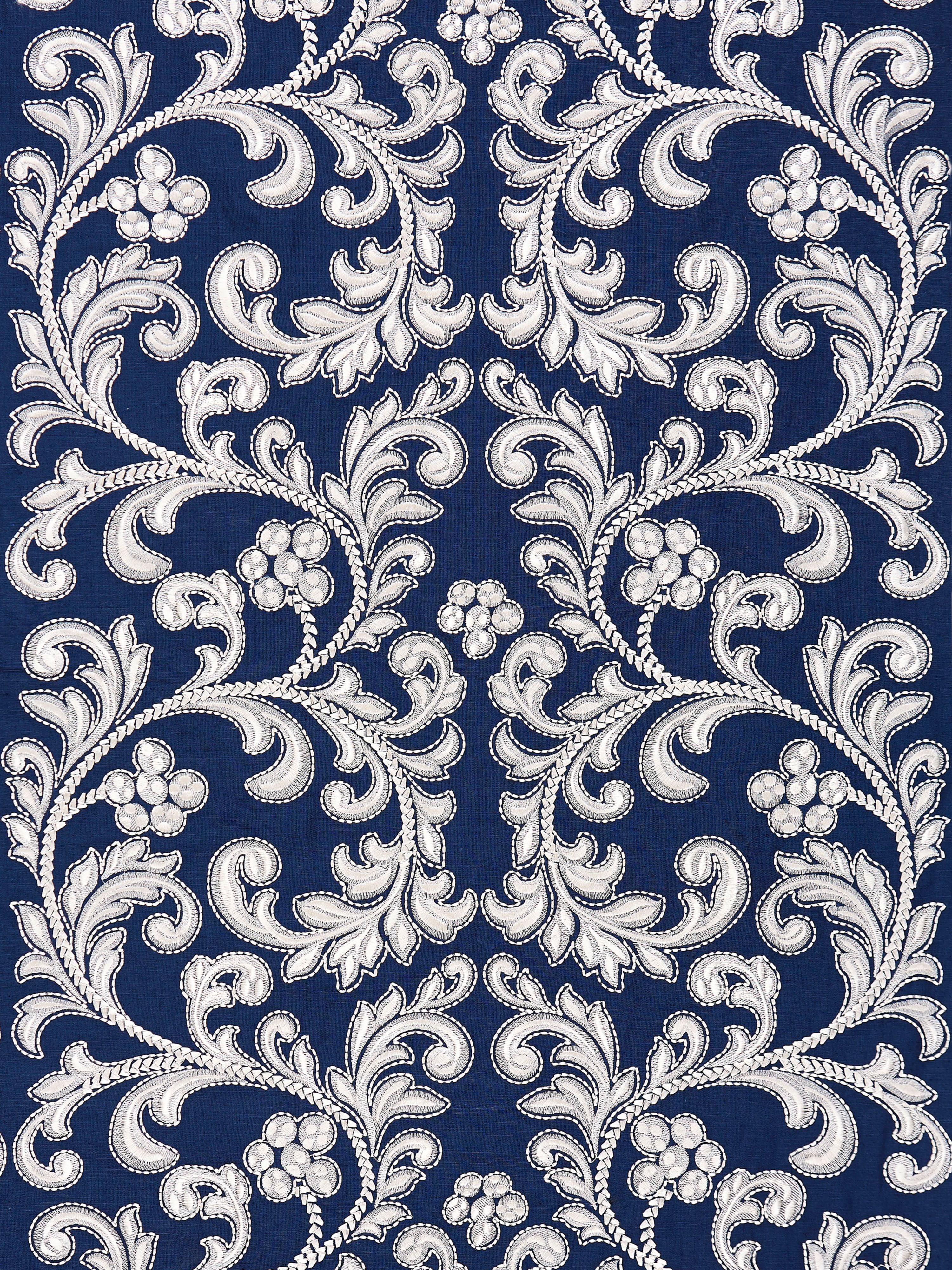 Chiara Embroidery fabric in indigo color - pattern number SC000527029 - by Scalamandre in the Scalamandre Fabrics Book 2 collection