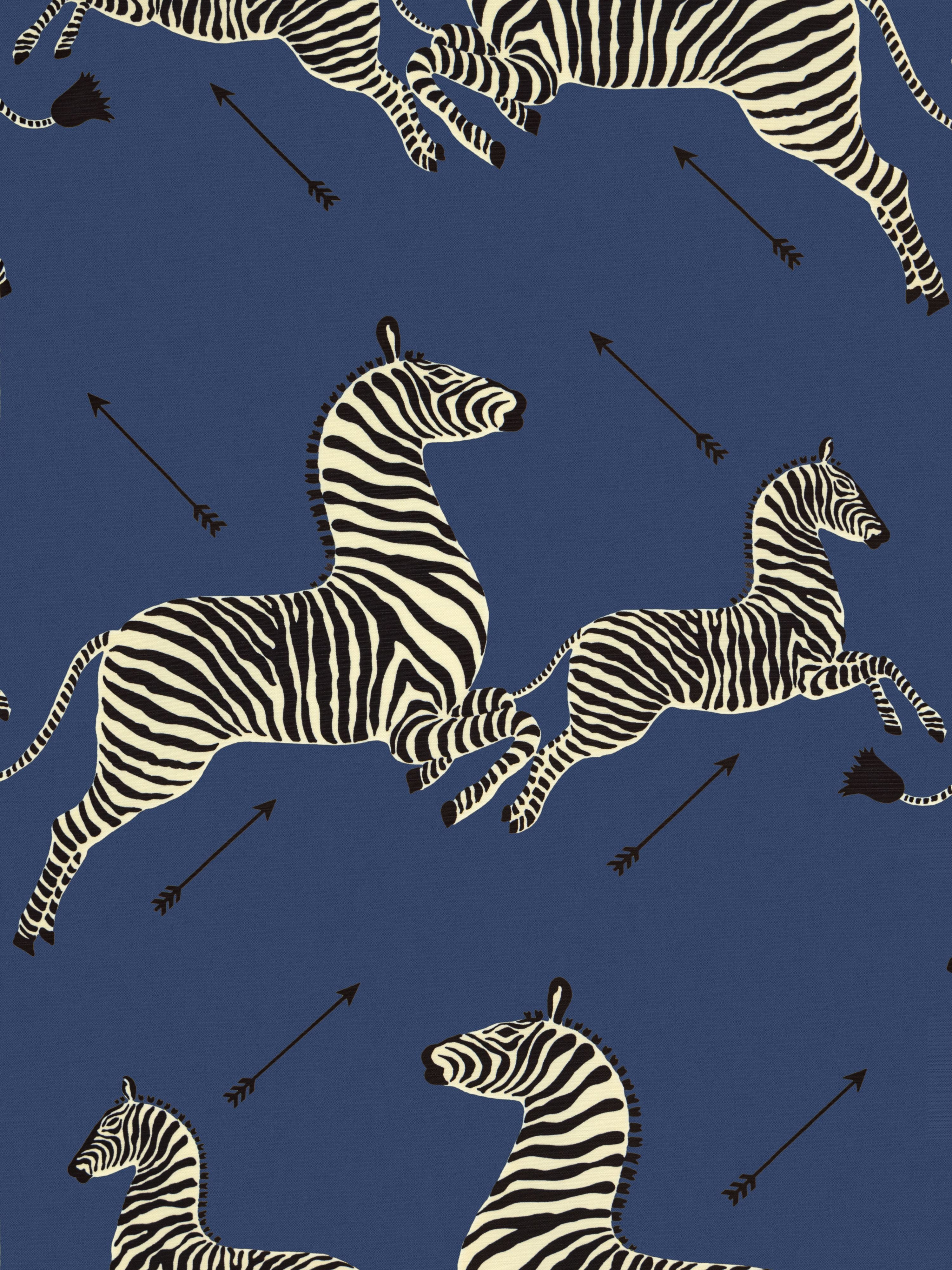 Zebras - Outdoor fabric in denim color - pattern number SC000536378 - by Scalamandre in the Scalamandre Fabrics Book 2 collection