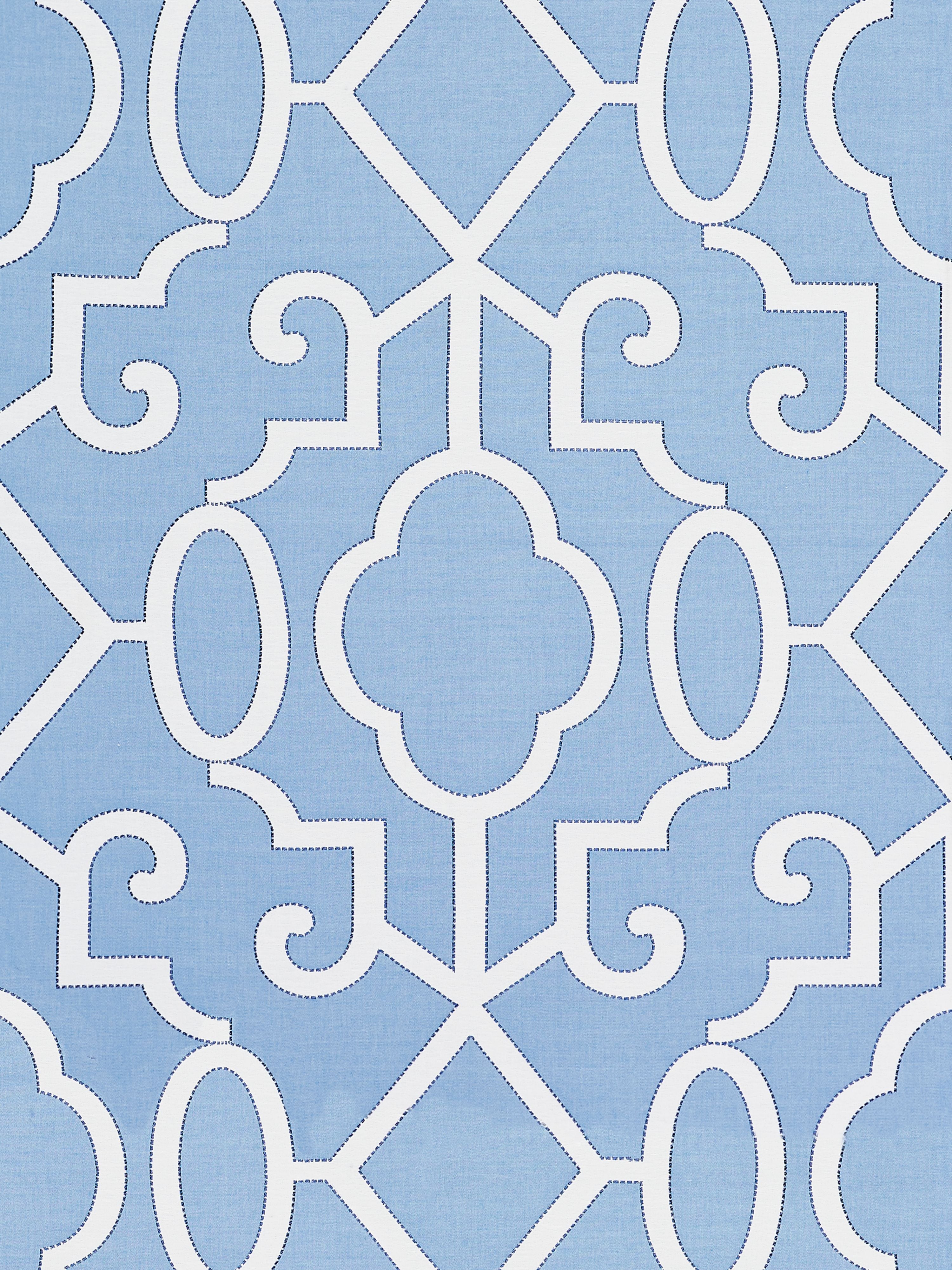 Ming Fretwork fabric in delft color - pattern number SC000627012 - by Scalamandre in the Scalamandre Fabrics Book 2 collection