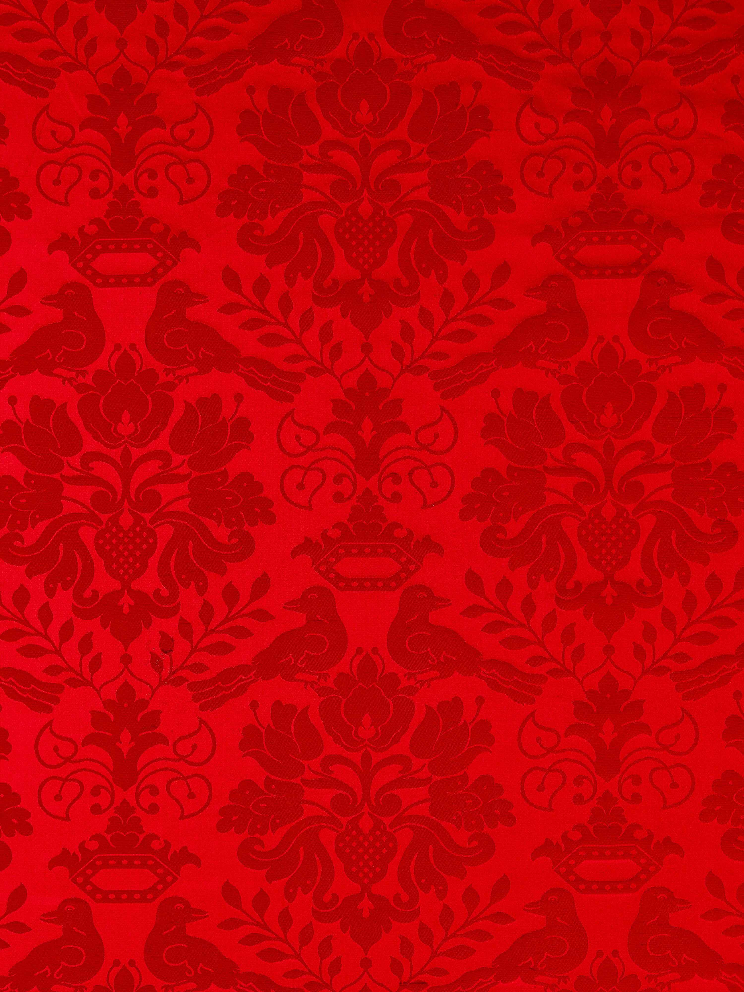 Love Bird fabric in ruby color - pattern number SC00151098MM - by Scalamandre in the Scalamandre Fabrics Book 2 collection