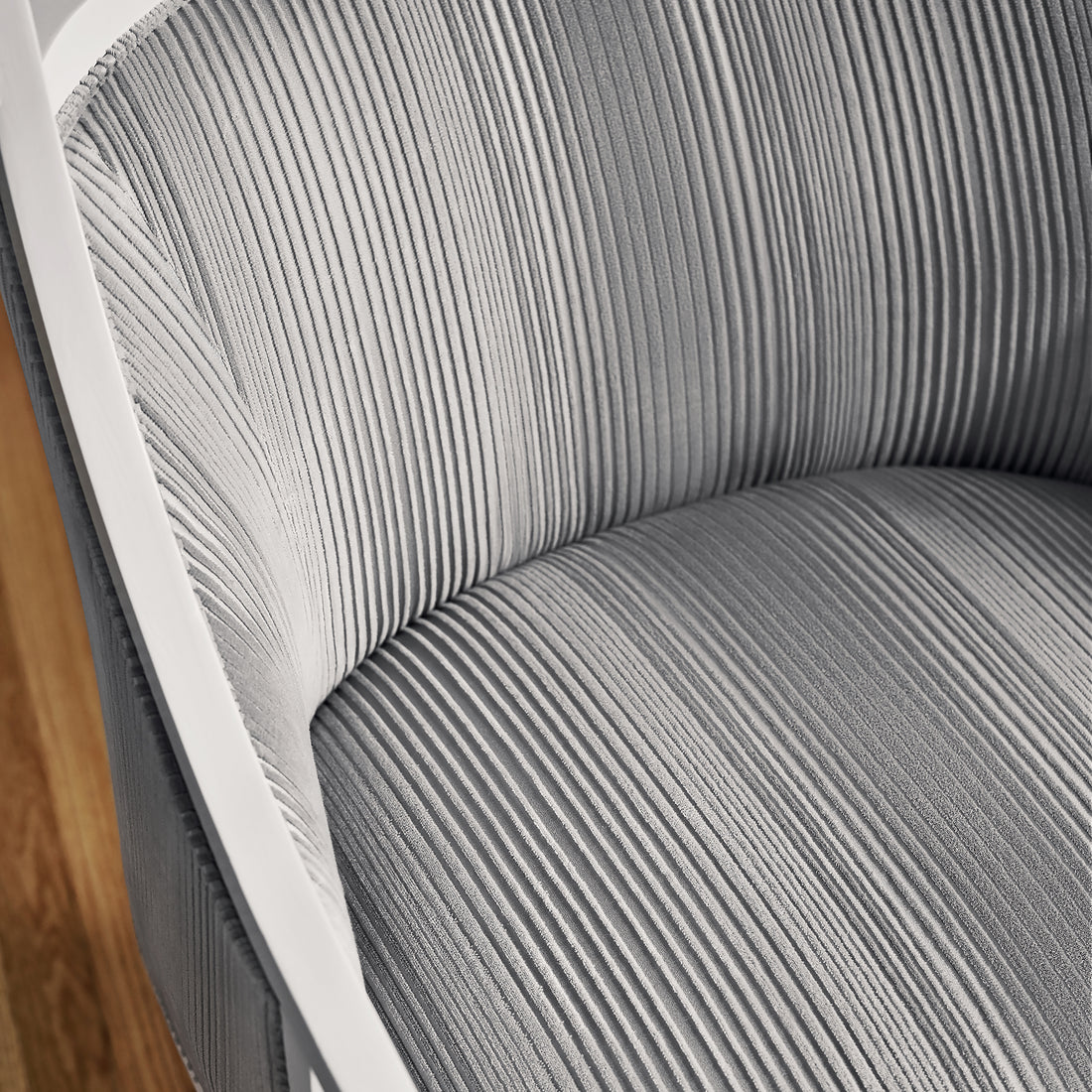 Malibu Chair in Ombre Velvet woven fabric in Grey - pattern number AW9672 - by Anna French
