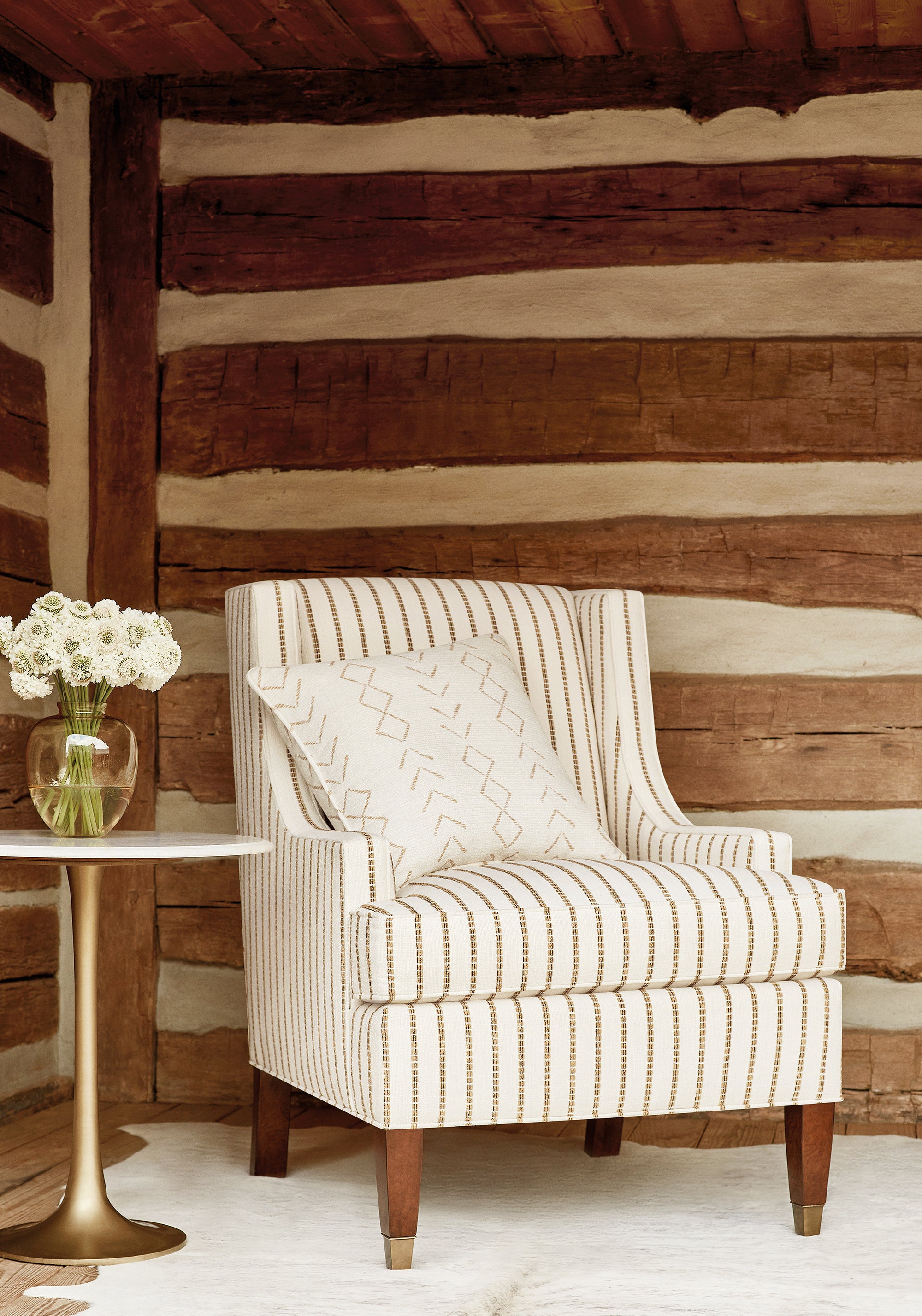 Oak Creek Stripe Straw Fabric