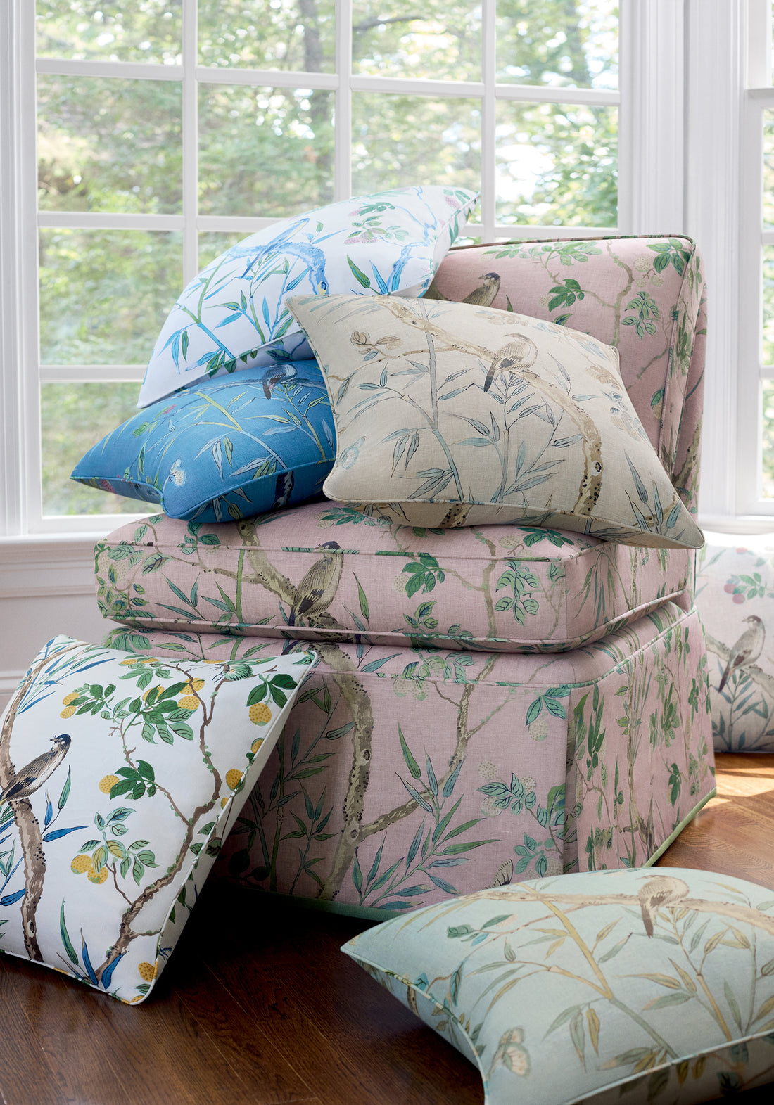 Pillow made with claire fabric in spa blue color - pattern number F942010 - by Thibaut in the Sojourn collection