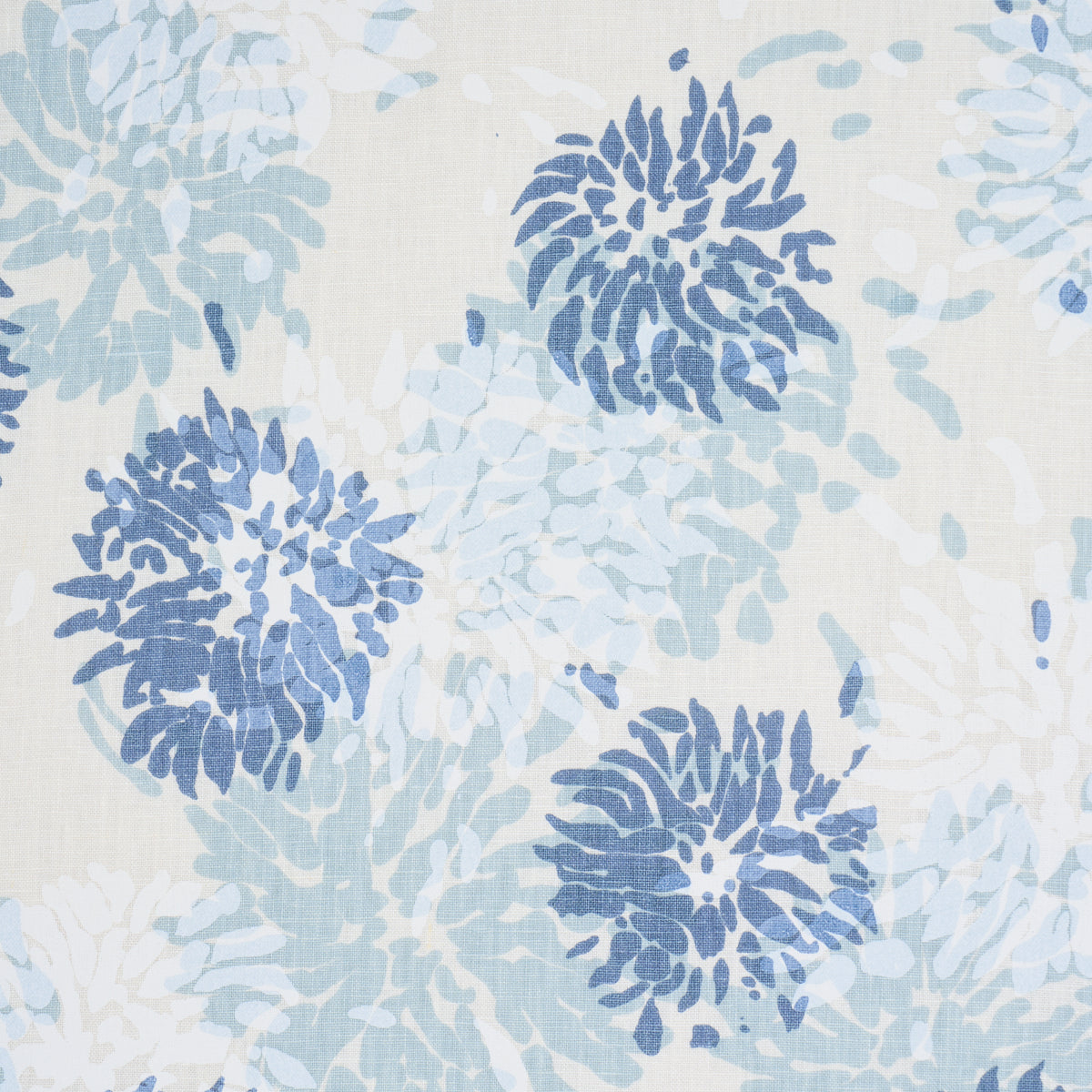 Chrysanthemum By Tillett fabric in blues color - pattern number TL400013 - by Schumacher in the Tillett collection