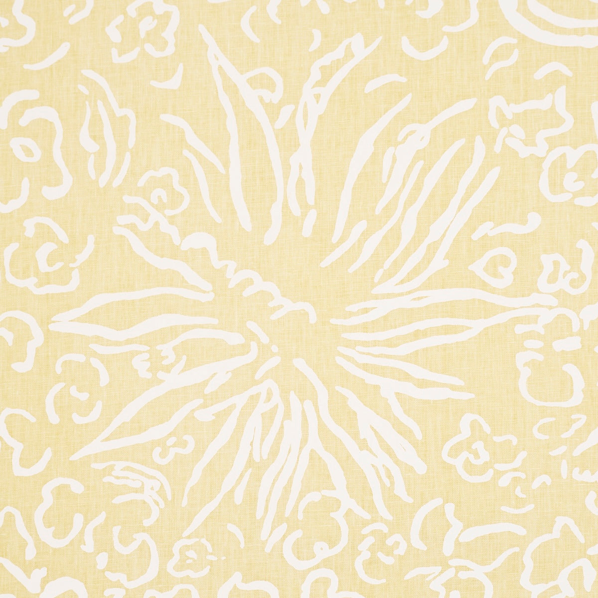 Matisse fabric in white on yellow color - pattern number TL400051 - by Schumacher in the Tillett collection