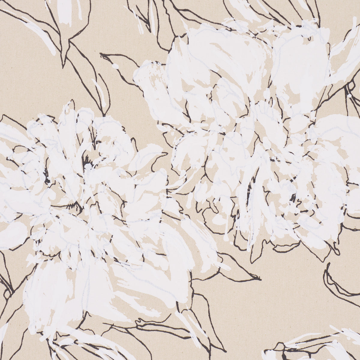 Peony Silhouette fabric in graphite color - pattern number TL400062 - by Schumacher in the Tillett collection