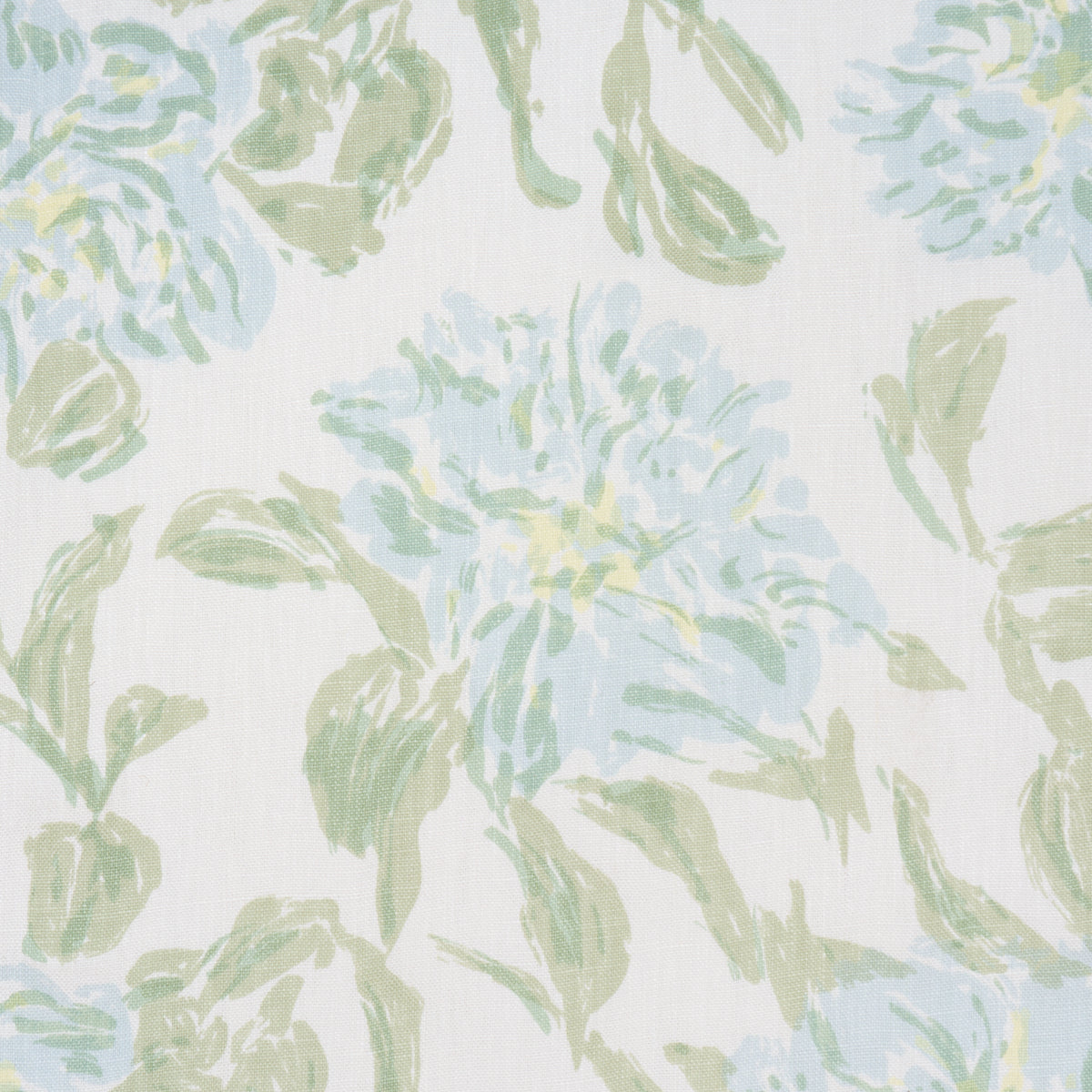 Peony fabric in green & soft blue color - pattern number TL400070 - by Schumacher in the Tillett collection
