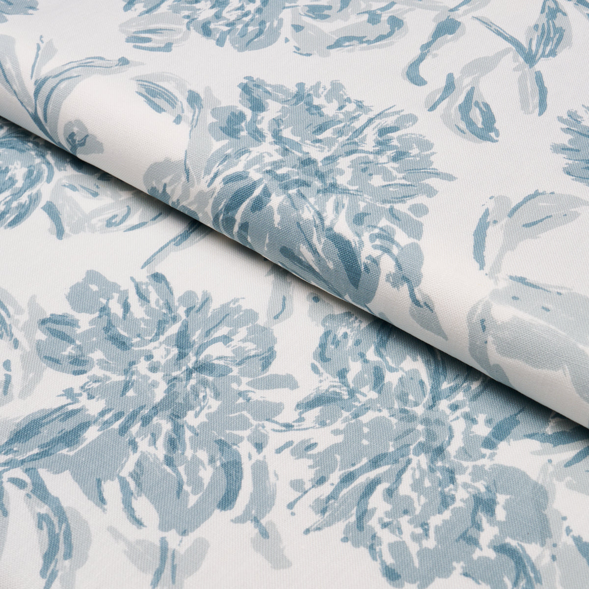 Peony fabric in chambray color - pattern number TL400071 - by Schumacher in the Tillett collection