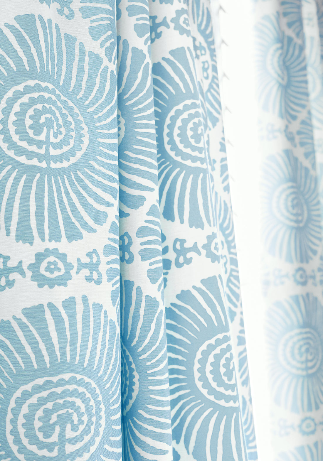 Solis printed fabric in spa blue color - pattern number F910084 - by Thibaut in the Tropics collection