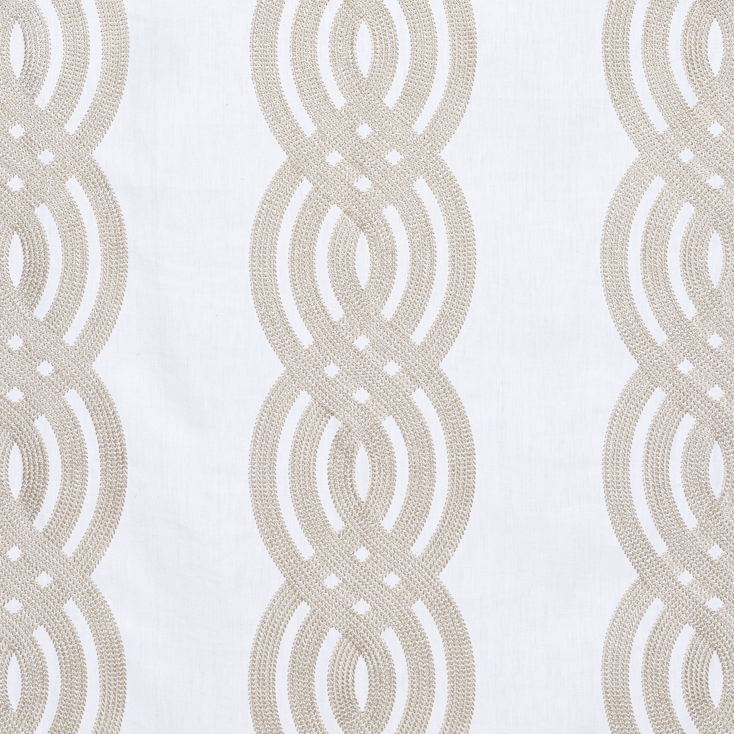 Braid Embroidery fabric in cream color - pattern number W710804 - by Thibaut in the Heritage collection