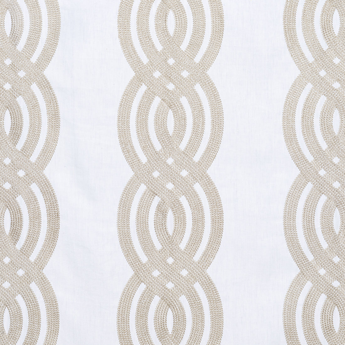 Braid Embroidery fabric in cream color - pattern number W710804 - by Thibaut in the Heritage collection