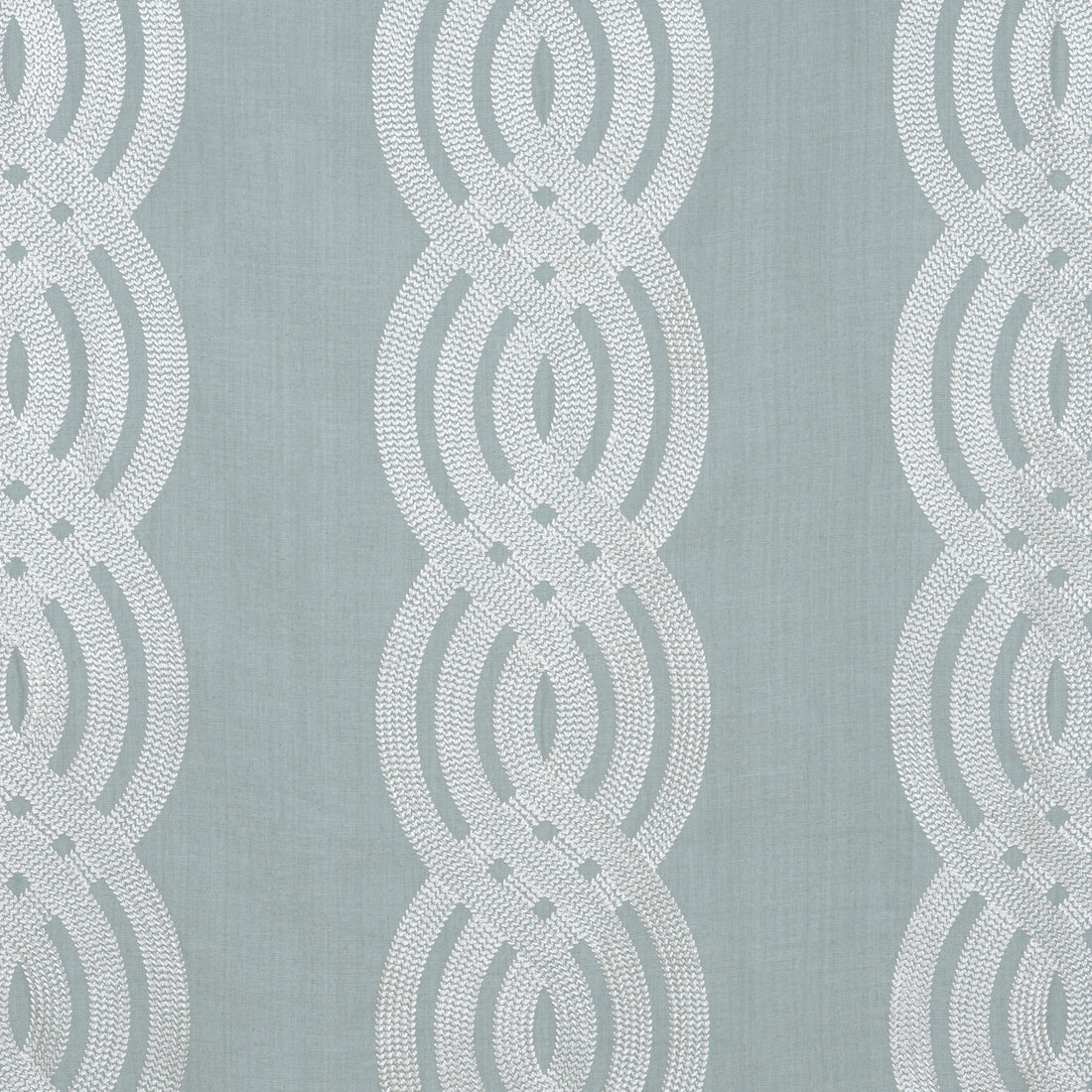 Braid Embroidery fabric in robins egg color - pattern number W710805 - by Thibaut in the Heritage collection