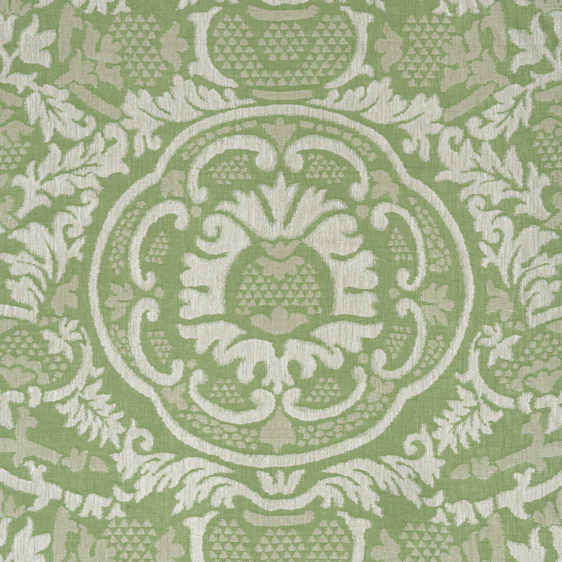 Earl Damask fabric in green color - pattern number W710838 - by Thibaut in the Heritage collection