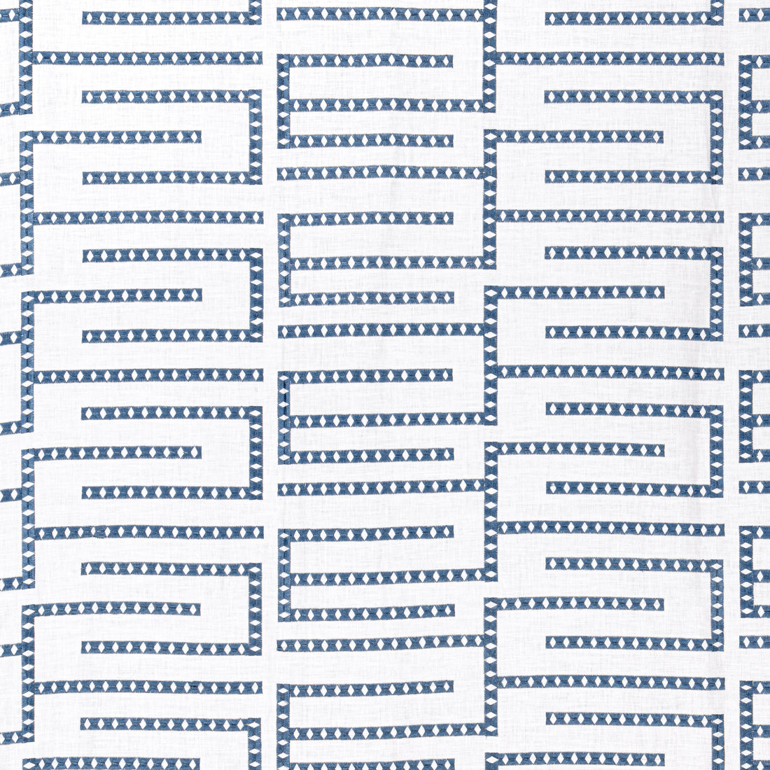 Architect Embroidery fabric in blue - pattern number W713627 - by Thibaut in the Grand Palace collection