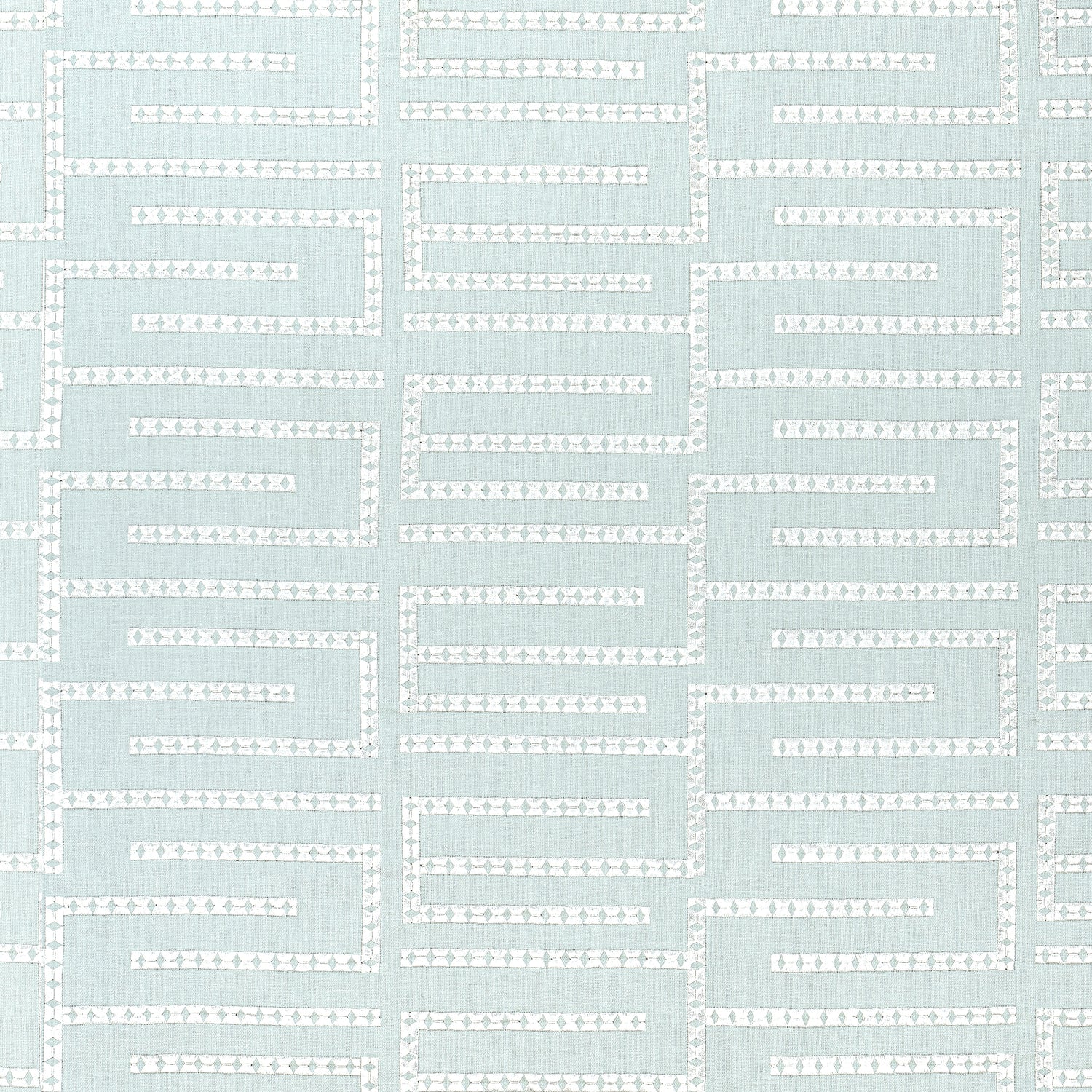 Architect Embroidery fabric in mist - pattern number W713629 - by Thibaut in the Grand Palace collection