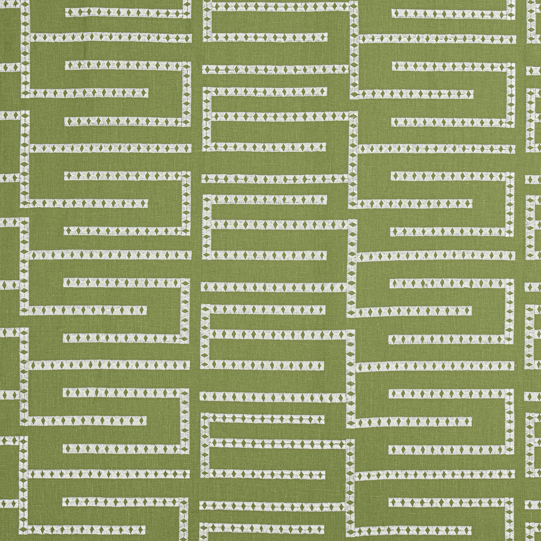 Architect Embroidery fabric in sage - pattern number W713630 - by Thibaut in the Grand Palace collection