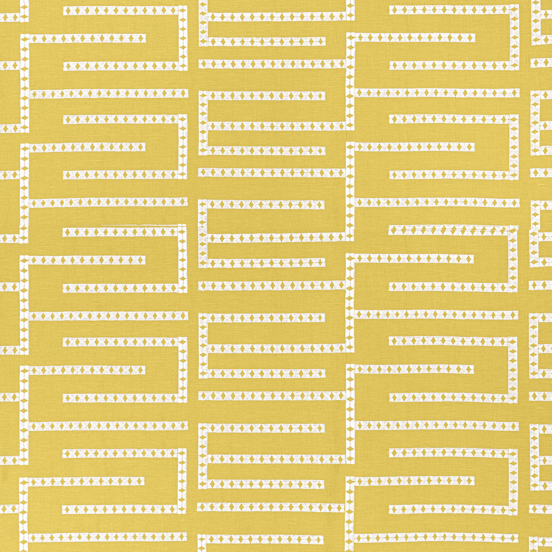 Architect Embroidery fabric in harvest gold - pattern number W713632 - by Thibaut in the Grand Palace collection