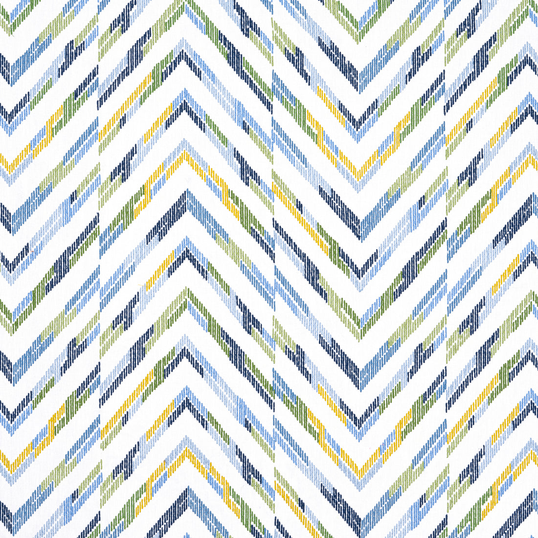 Hamilton Embroidery fabric in blue and yellow color - pattern number W714345 - by Thibaut in the Canopy collection