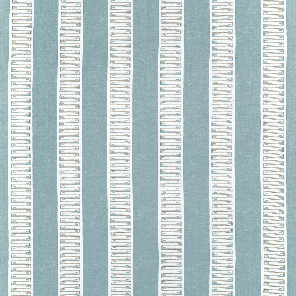 Raritan Line Embroidery fabric in Spa Blue color - pattern number W714630 - by Thibaut in the Fairhaven collection