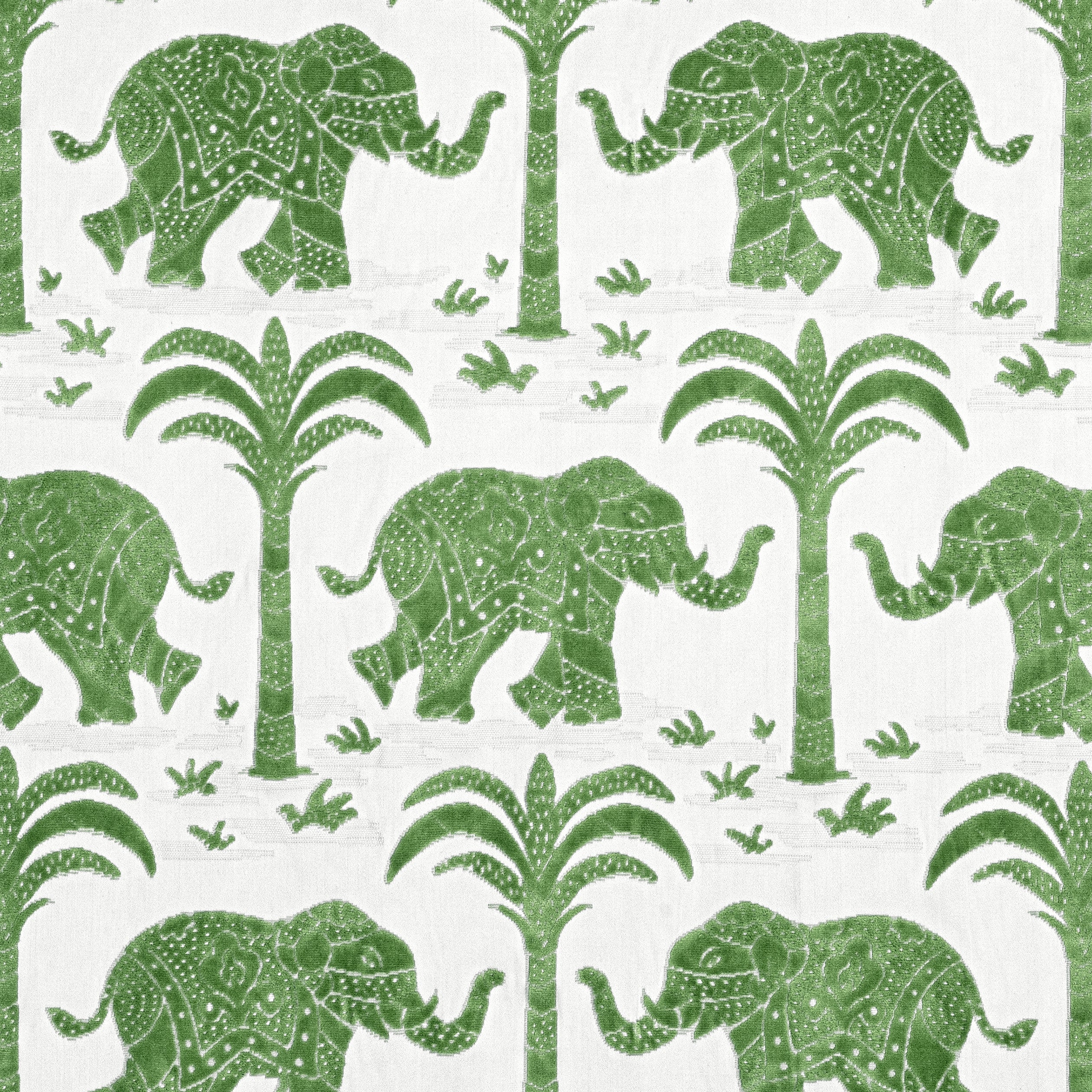 Elephant Velvet fabric in green color - pattern number W716201 - by Thibaut in the Kismet collection
